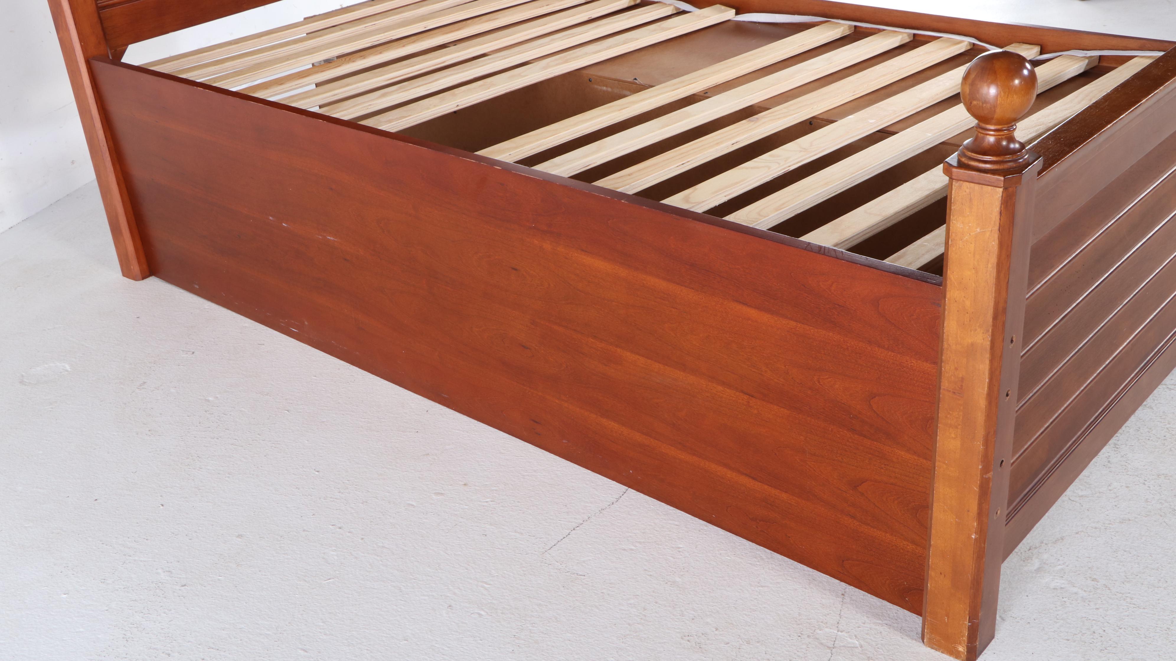 Stanley Furniture Contemporary Cherry Finish Twin Size Bed and Nightstand