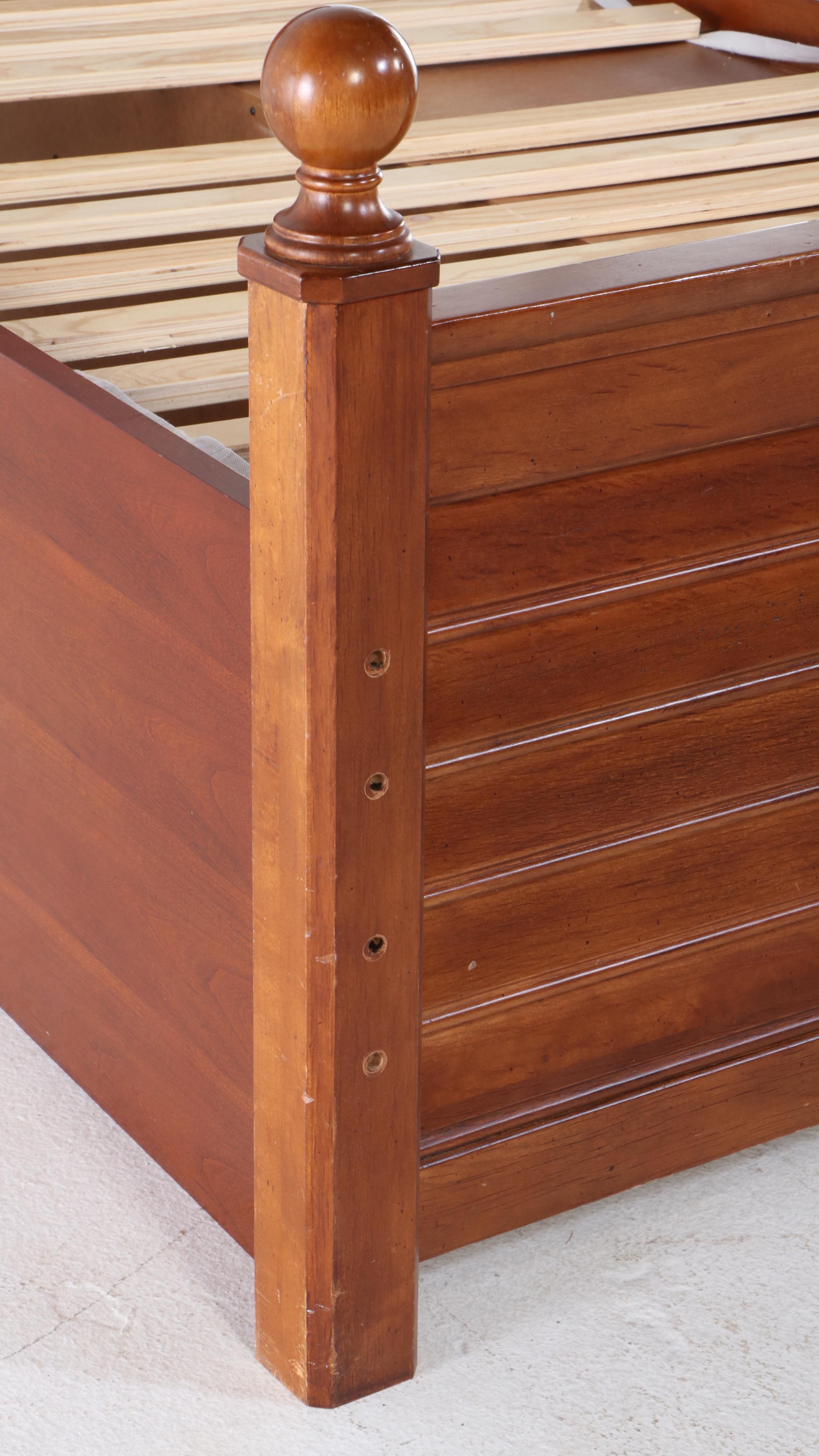 Stanley Furniture Contemporary Cherry Finish Twin Size Bed and Nightstand