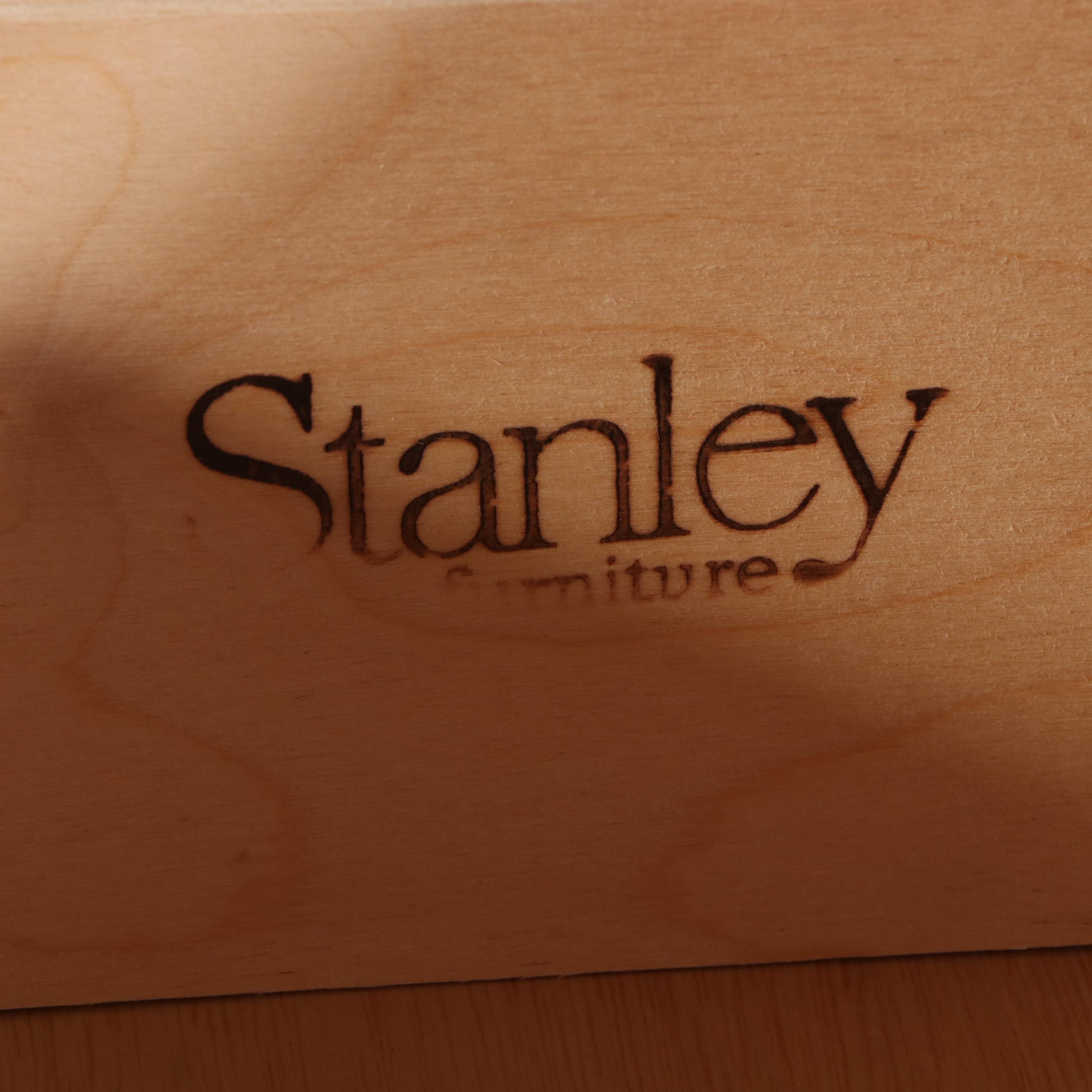 Stanley Furniture Contemporary Cherry Finish Twin Size Bed and Nightstand