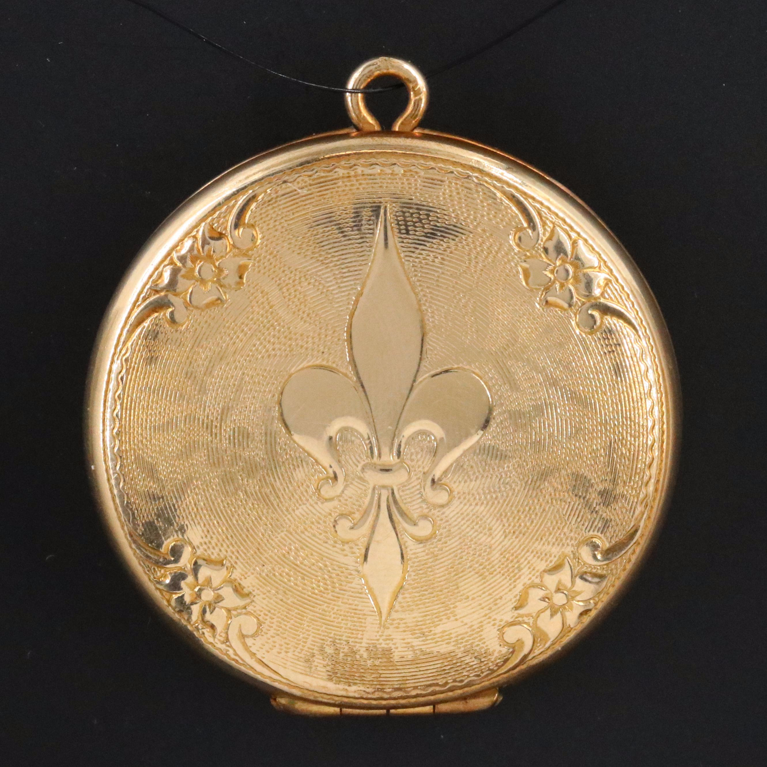 Danecraft Gold-Filled Fleur-de-Lis Photo Locket