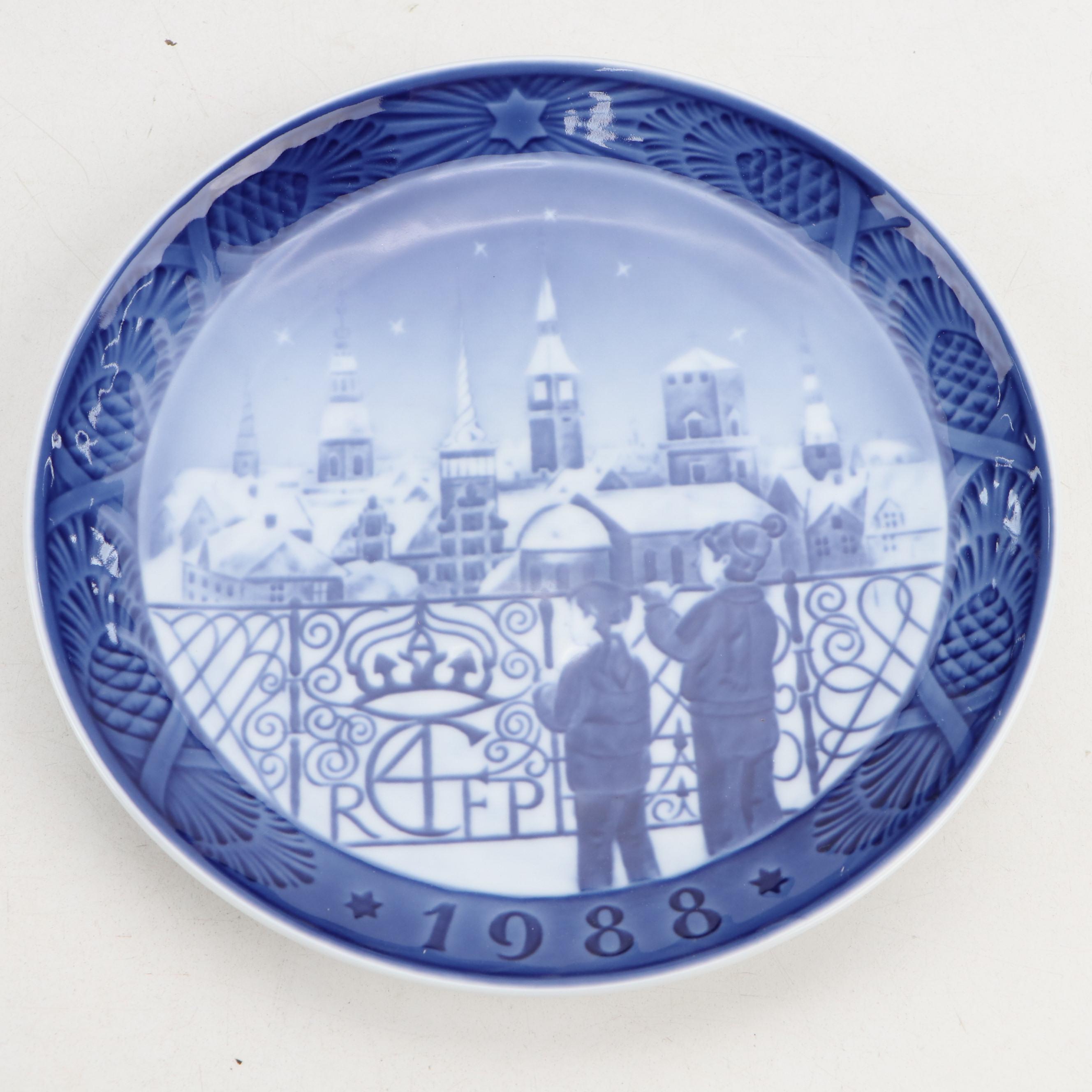Royal Copenhagen with Other Annual Christmas Collectors Plates and Spoons