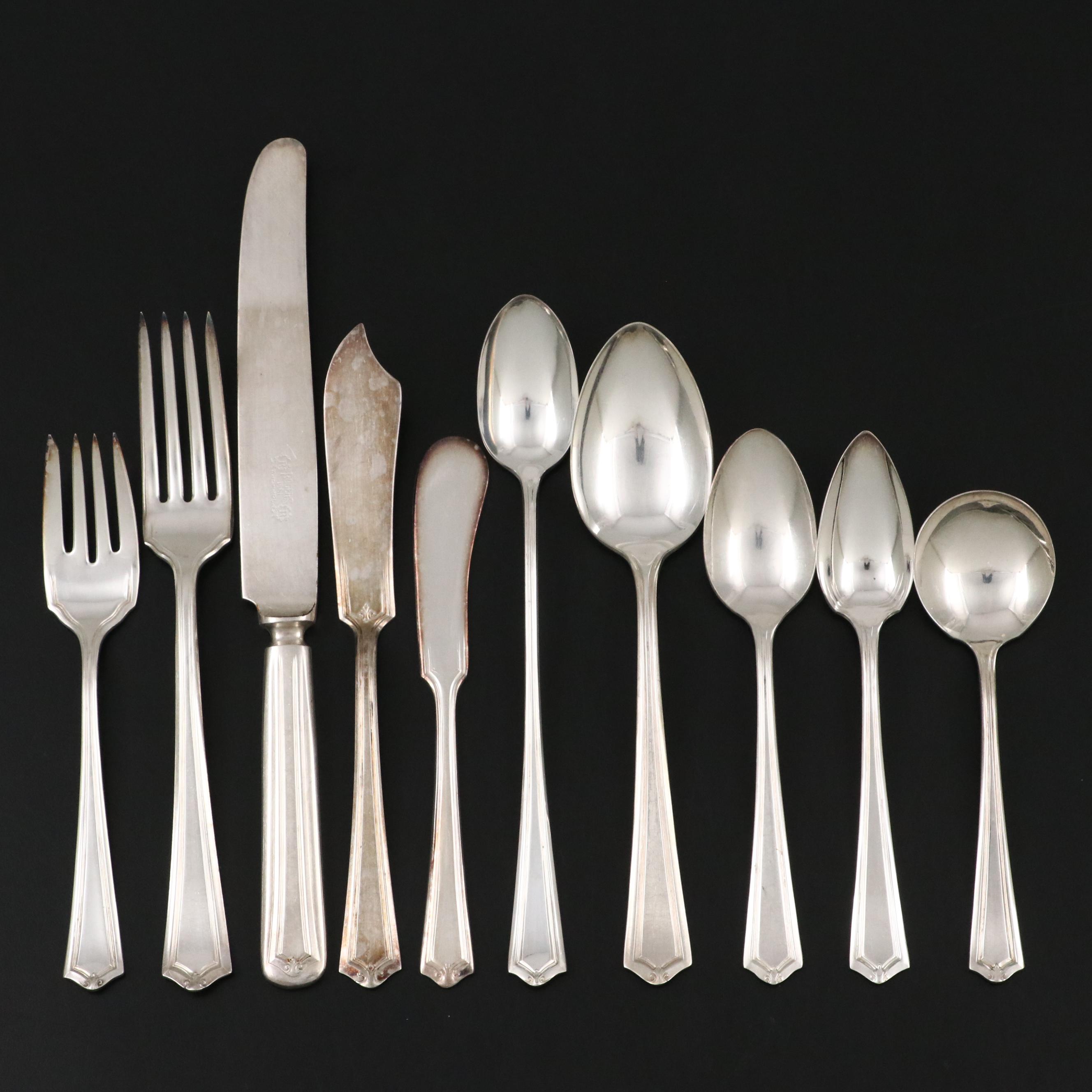 1881 Rogers Silver Plate "Salem" and Other Flatware in Storage Chest