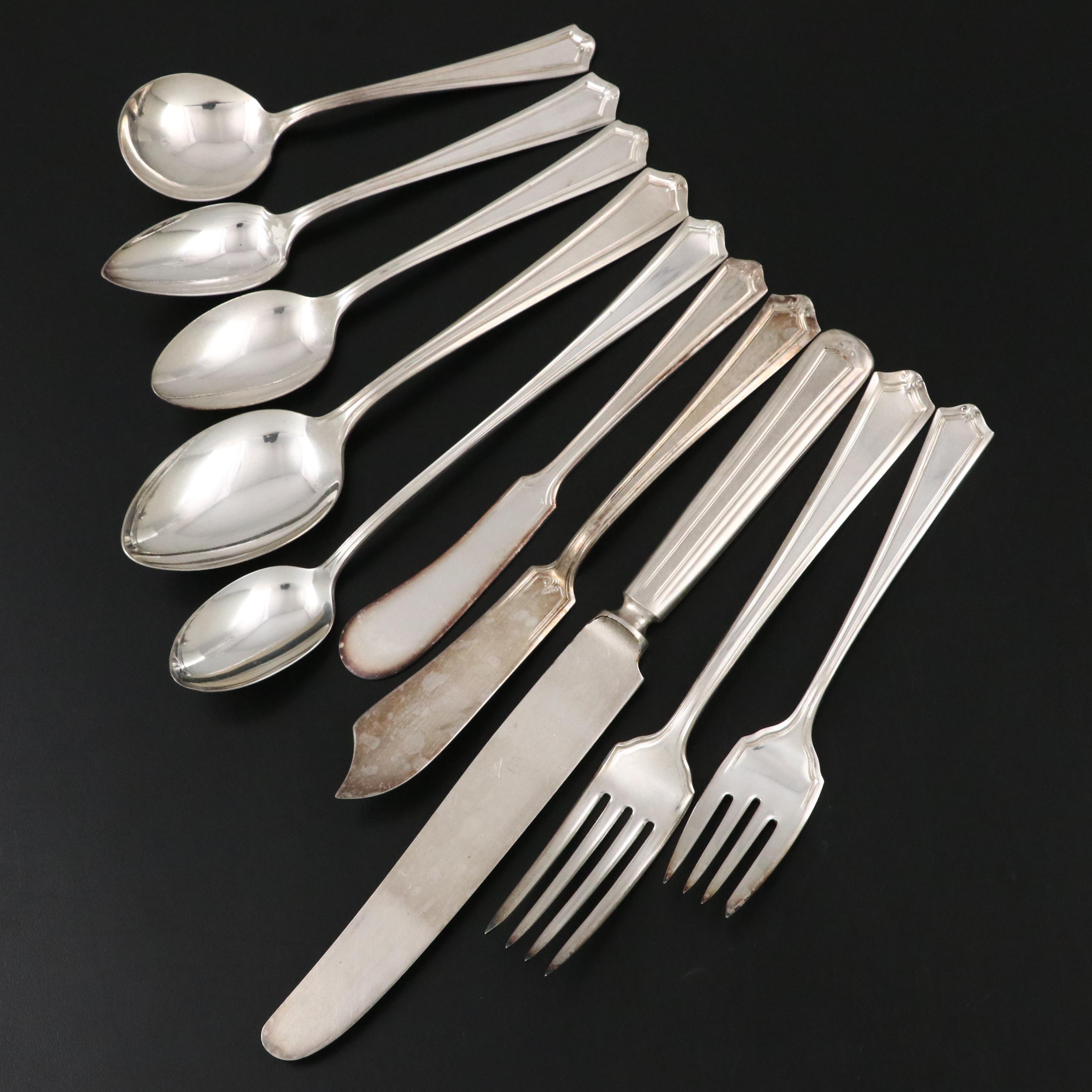 1881 Rogers Silver Plate "Salem" and Other Flatware in Storage Chest