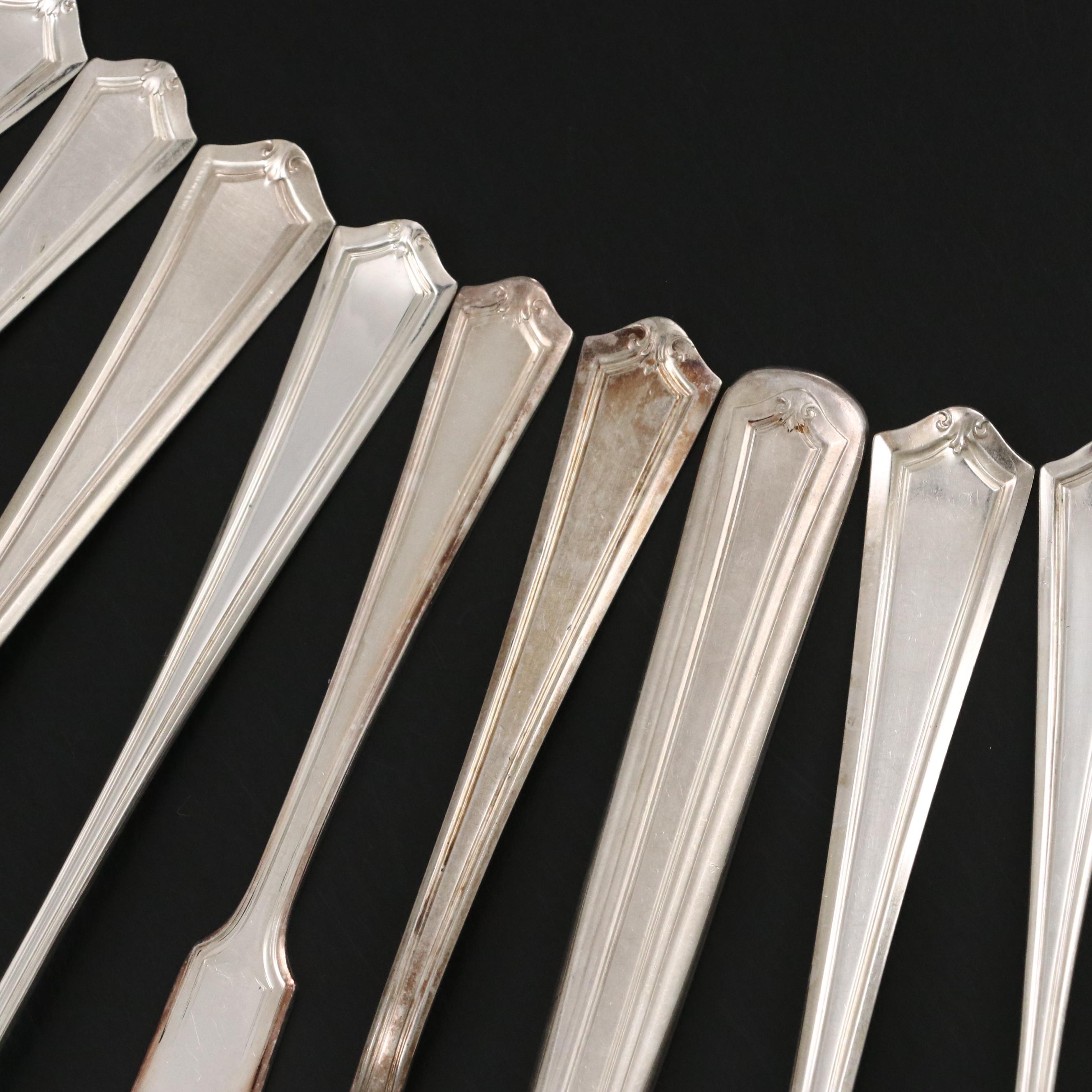 1881 Rogers Silver Plate "Salem" and Other Flatware in Storage Chest