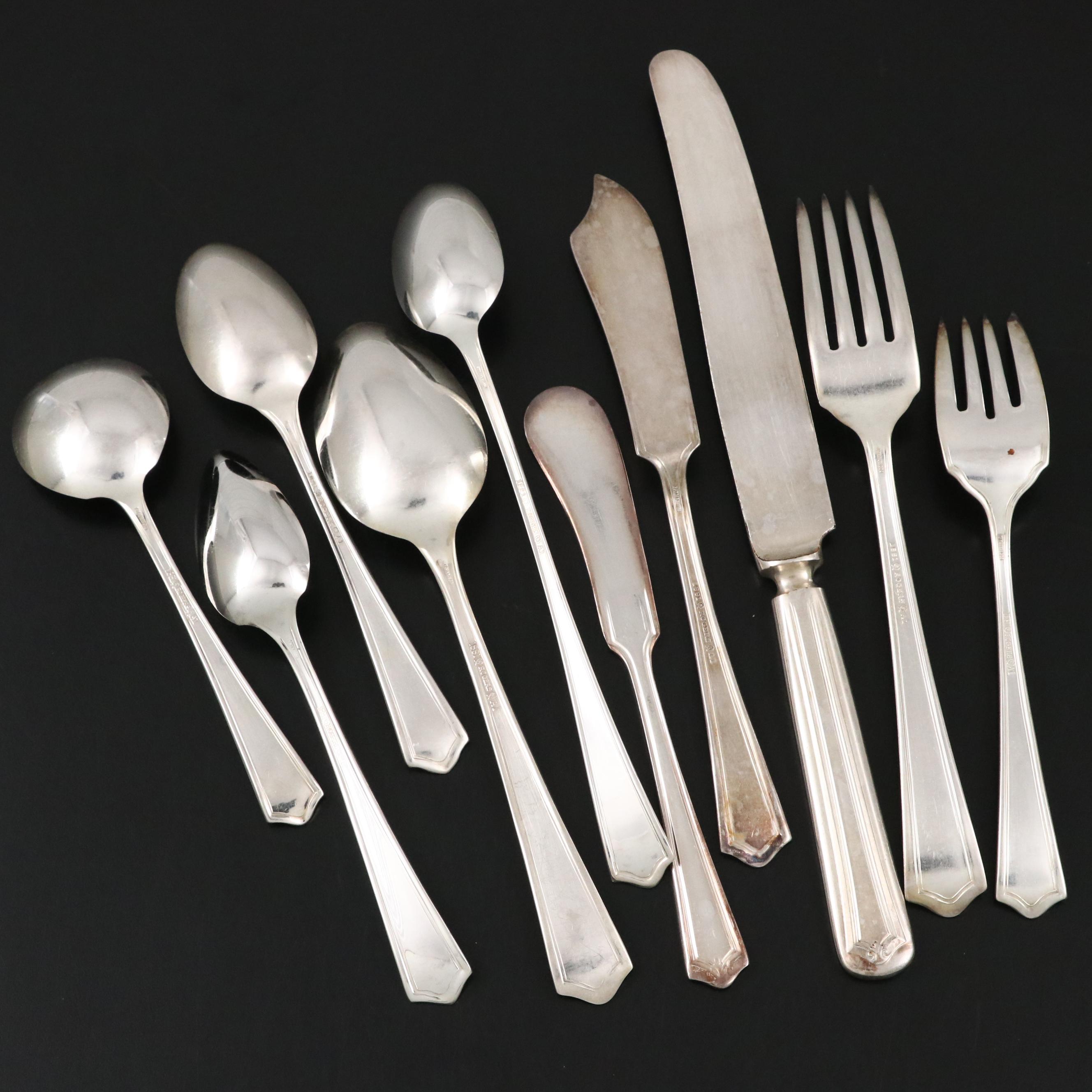 1881 Rogers Silver Plate "Salem" and Other Flatware in Storage Chest