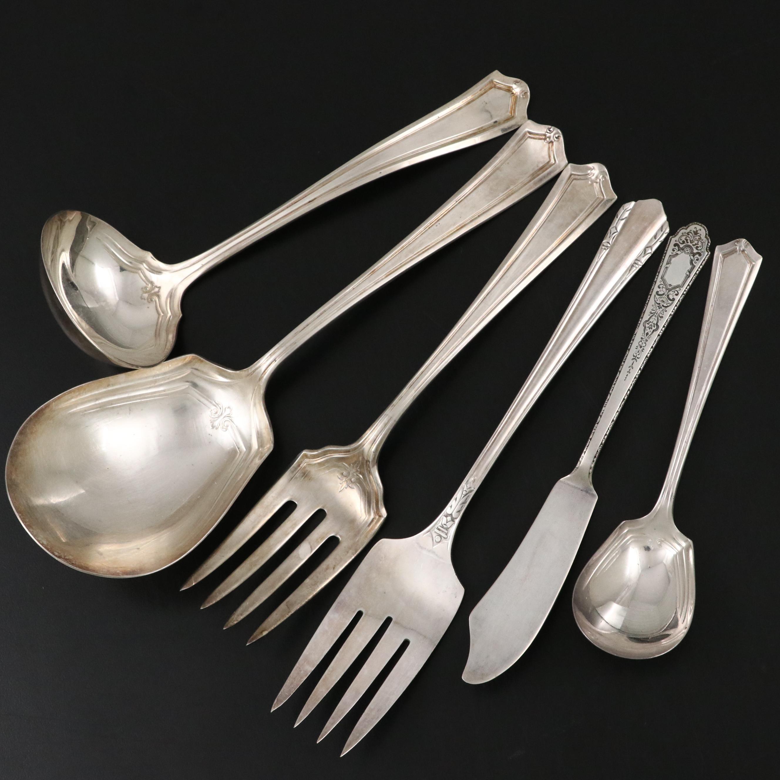 1881 Rogers Silver Plate "Salem" and Other Flatware in Storage Chest