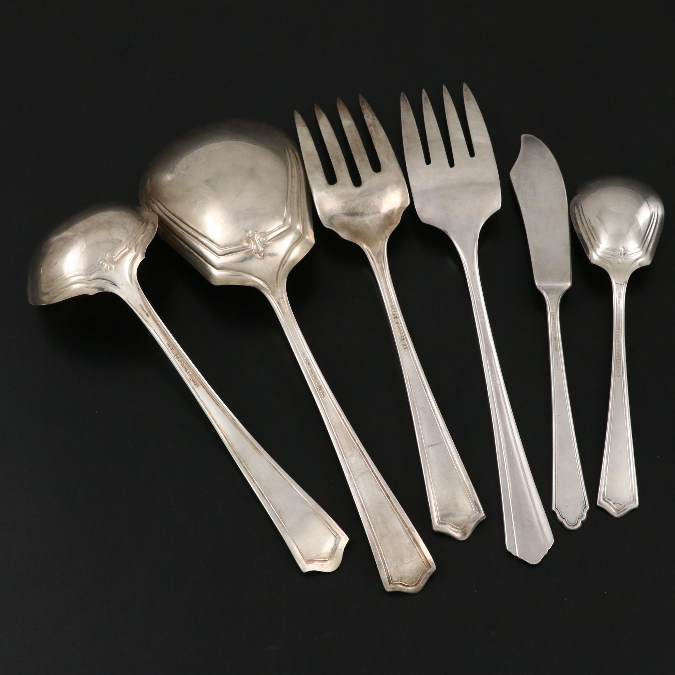 1881 Rogers Silver Plate "Salem" and Other Flatware in Storage Chest