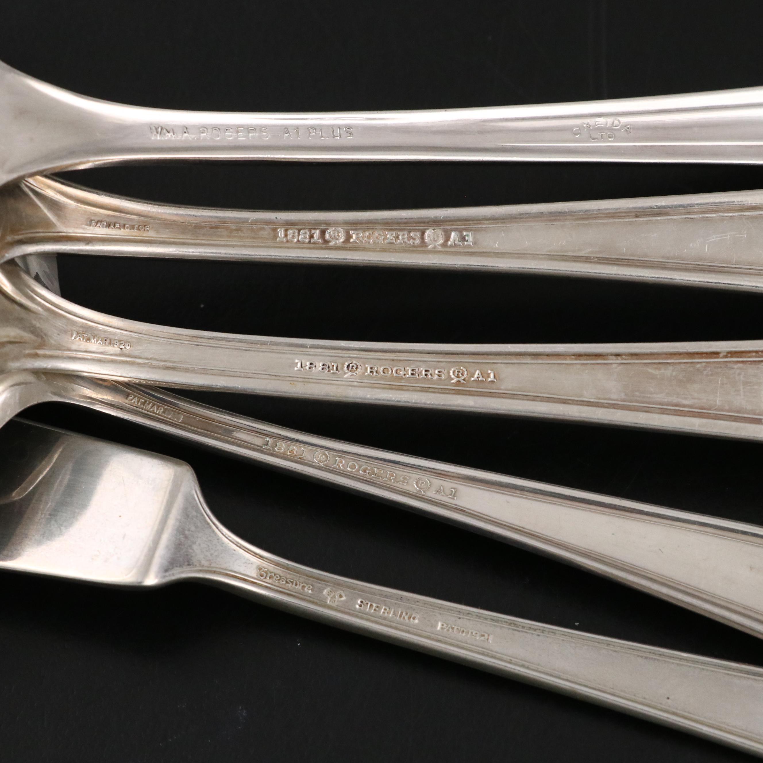 1881 Rogers Silver Plate "Salem" and Other Flatware in Storage Chest