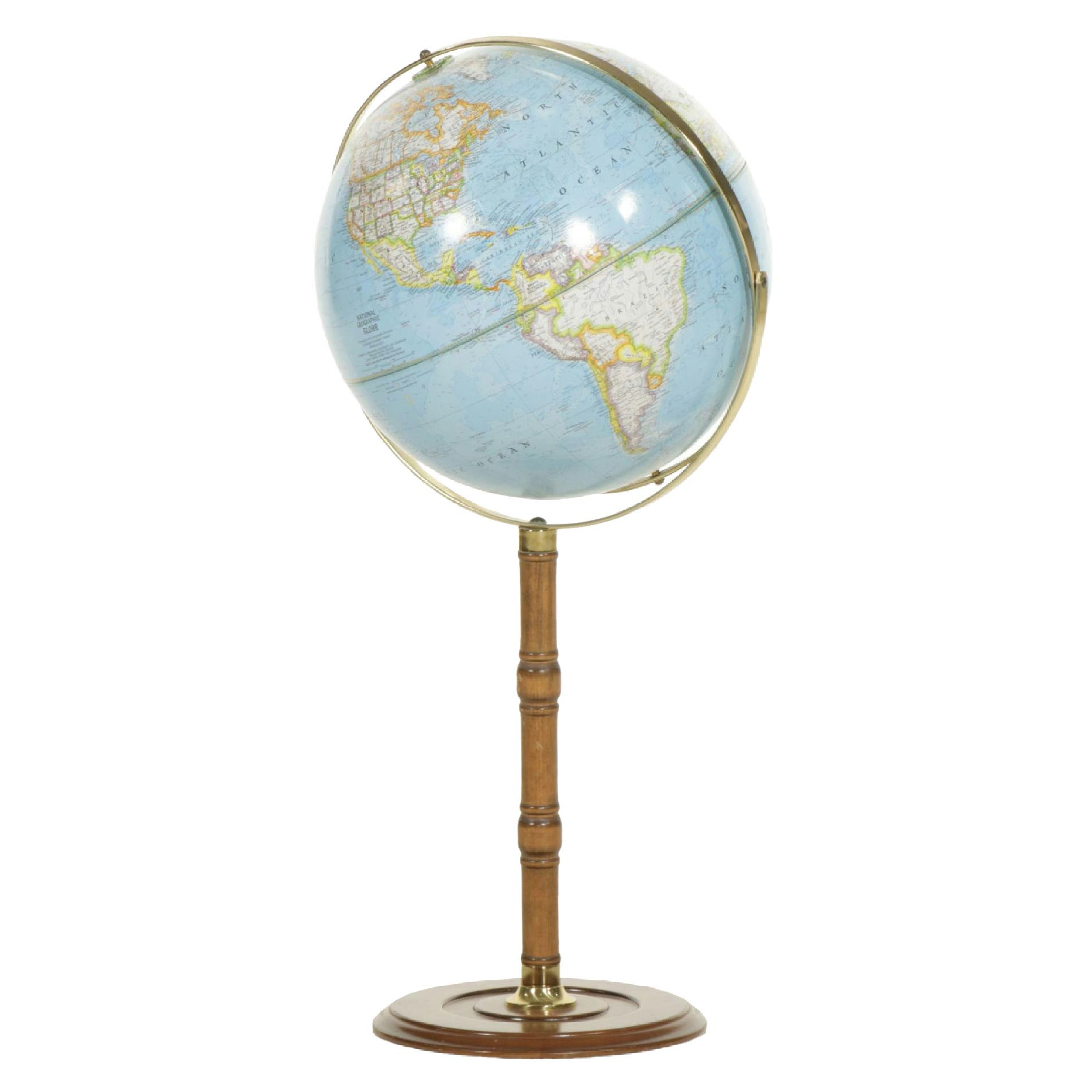 National Geographic Globe on Stand, Late 20th Century