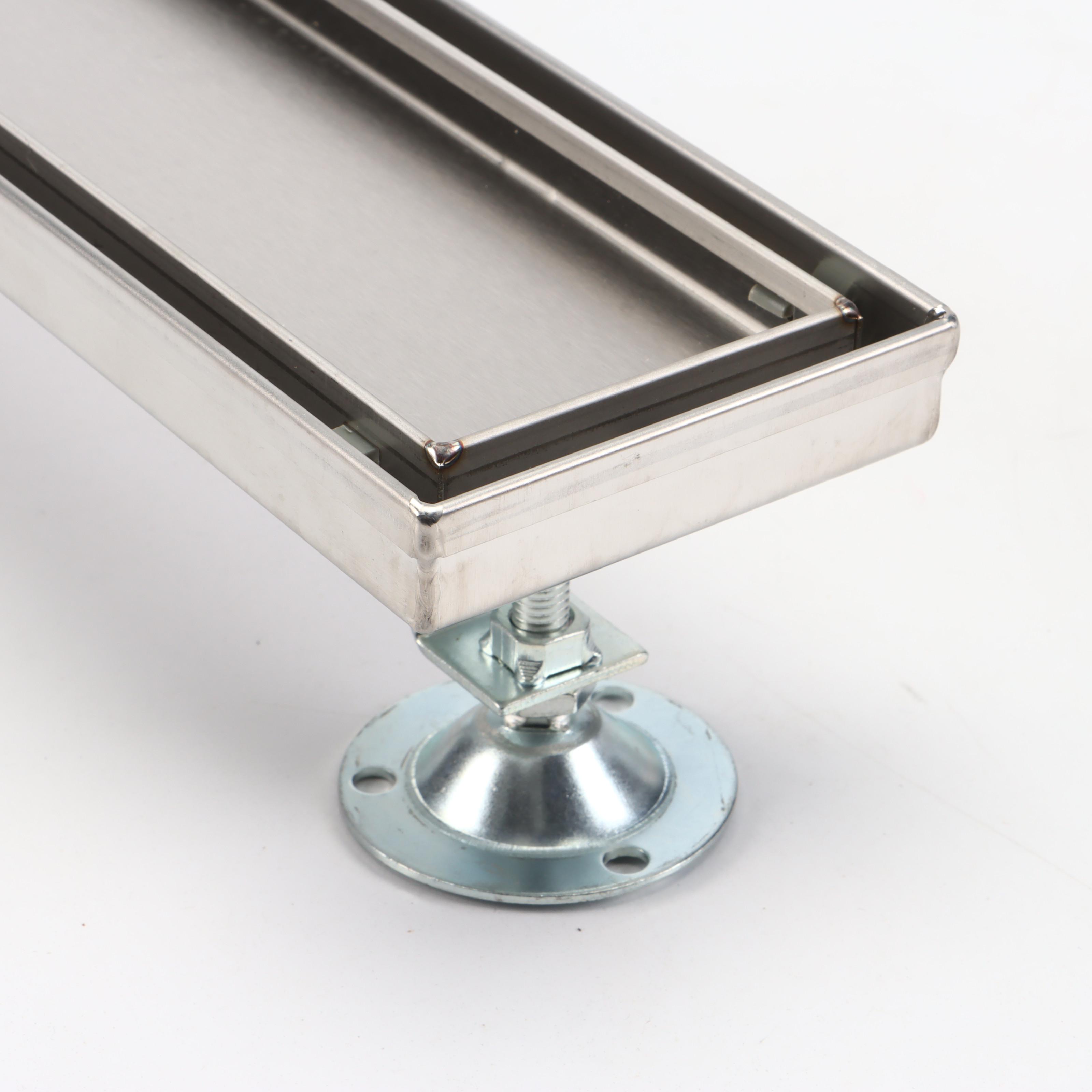 32" and 36" Linear Tile-In Shower Drains in Brushed Stainless Steel