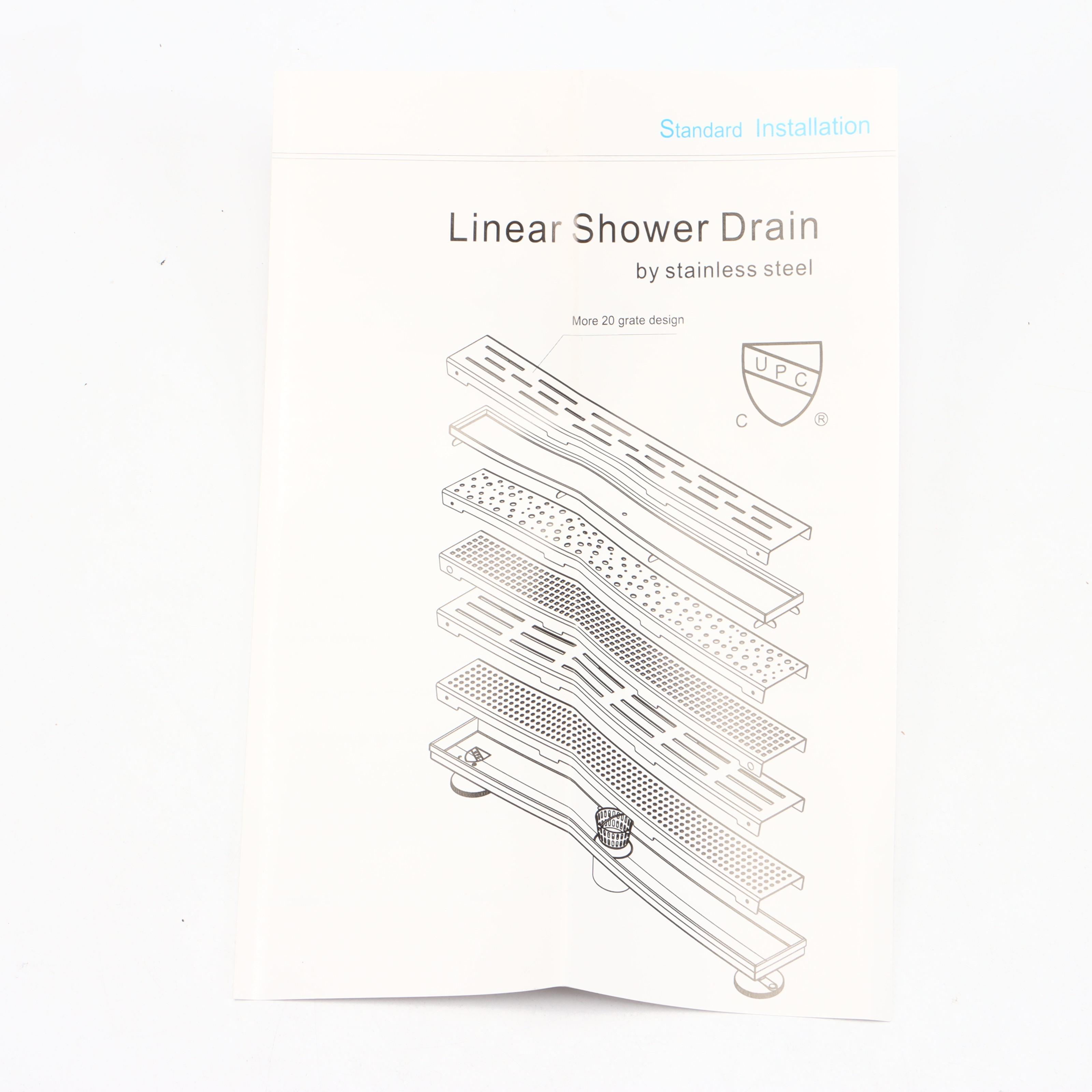 32" and 36" Linear Tile-In Shower Drains in Brushed Stainless Steel