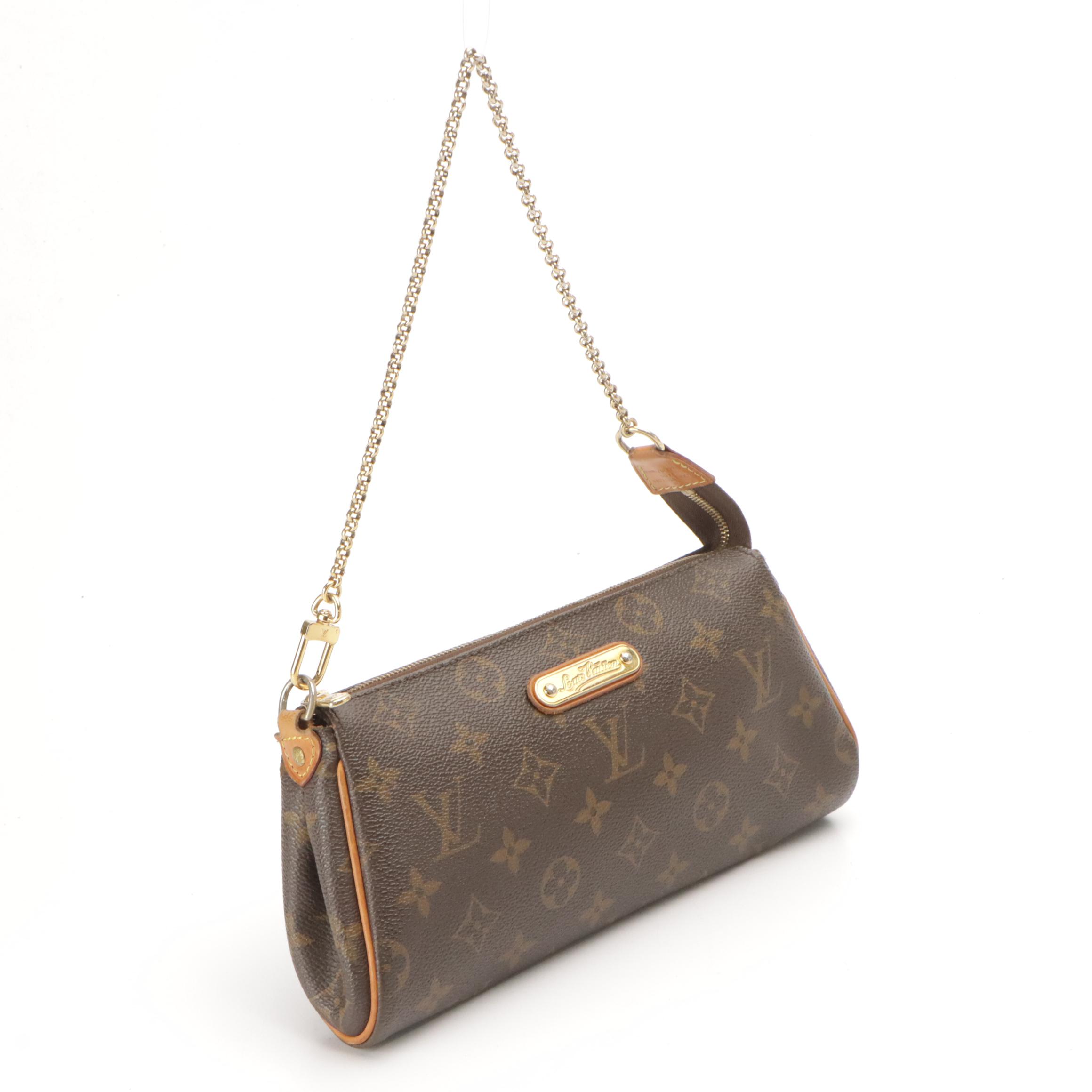 Louis Vuitton Eva Pochette in Monogram Canvas with Chain-Link Strap
