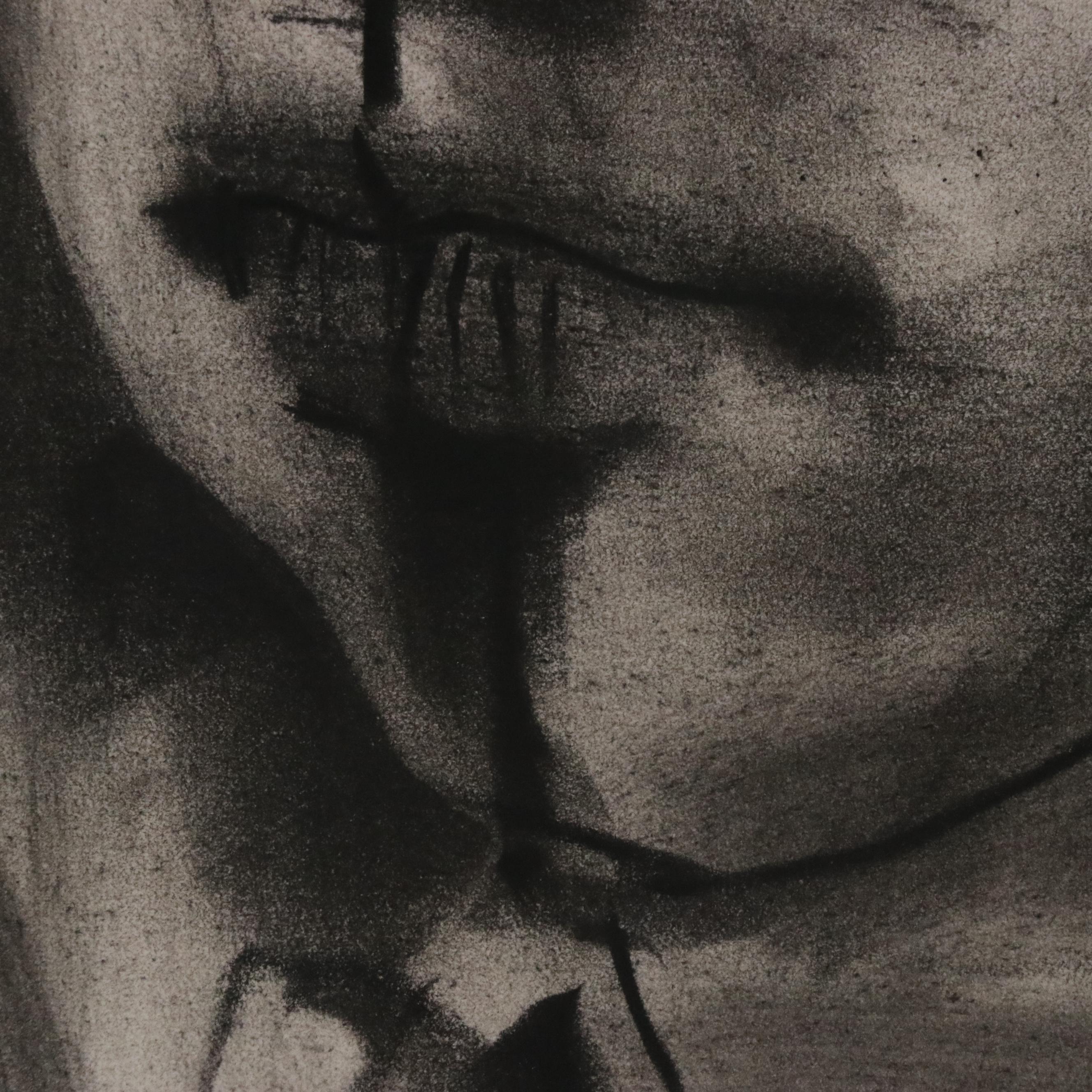 Jack Meanwell Abstract Expressionist Charcoal Portrait, 1984