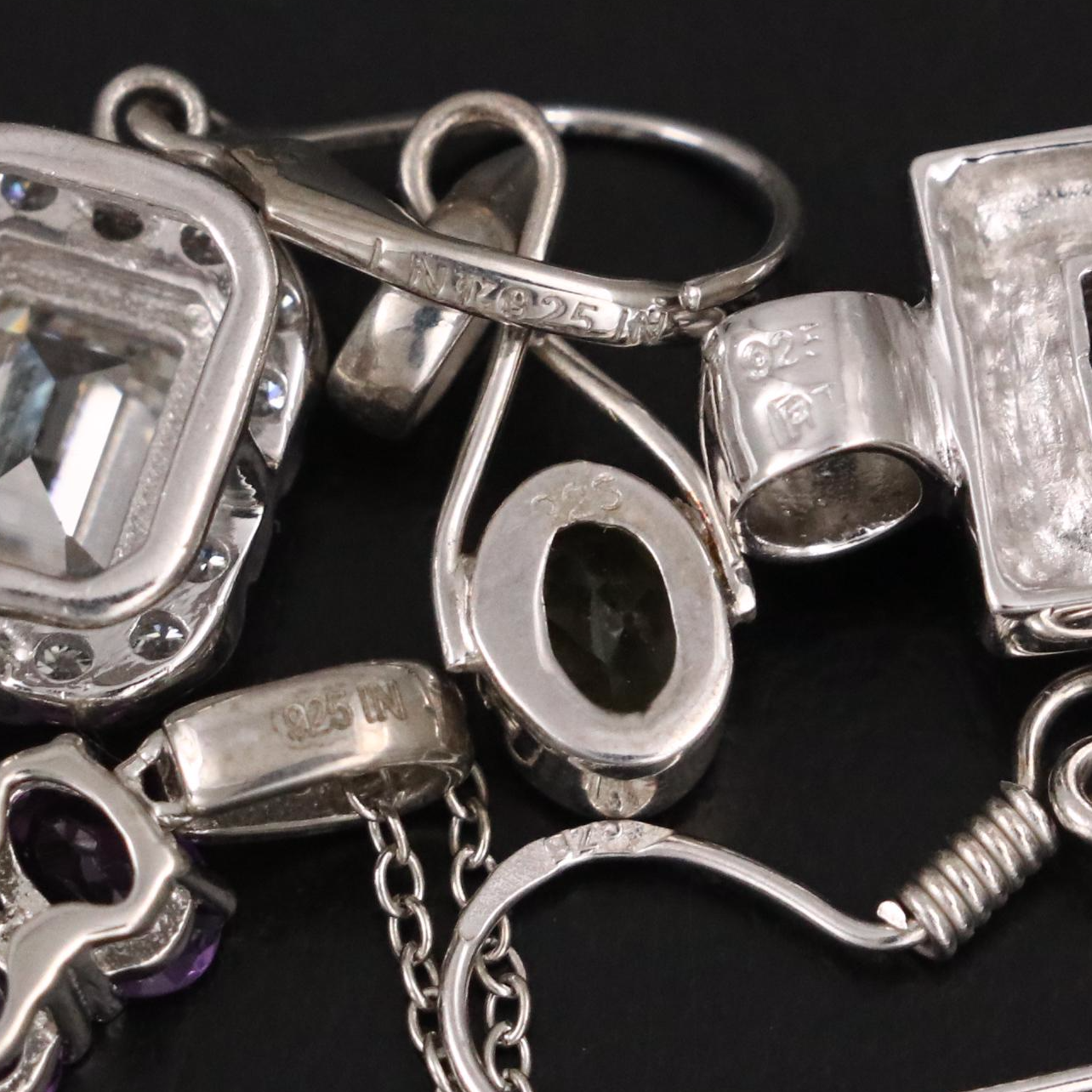 14 Assorted Sterling Silver Rings, Necklaces, Earrings, and Pendants