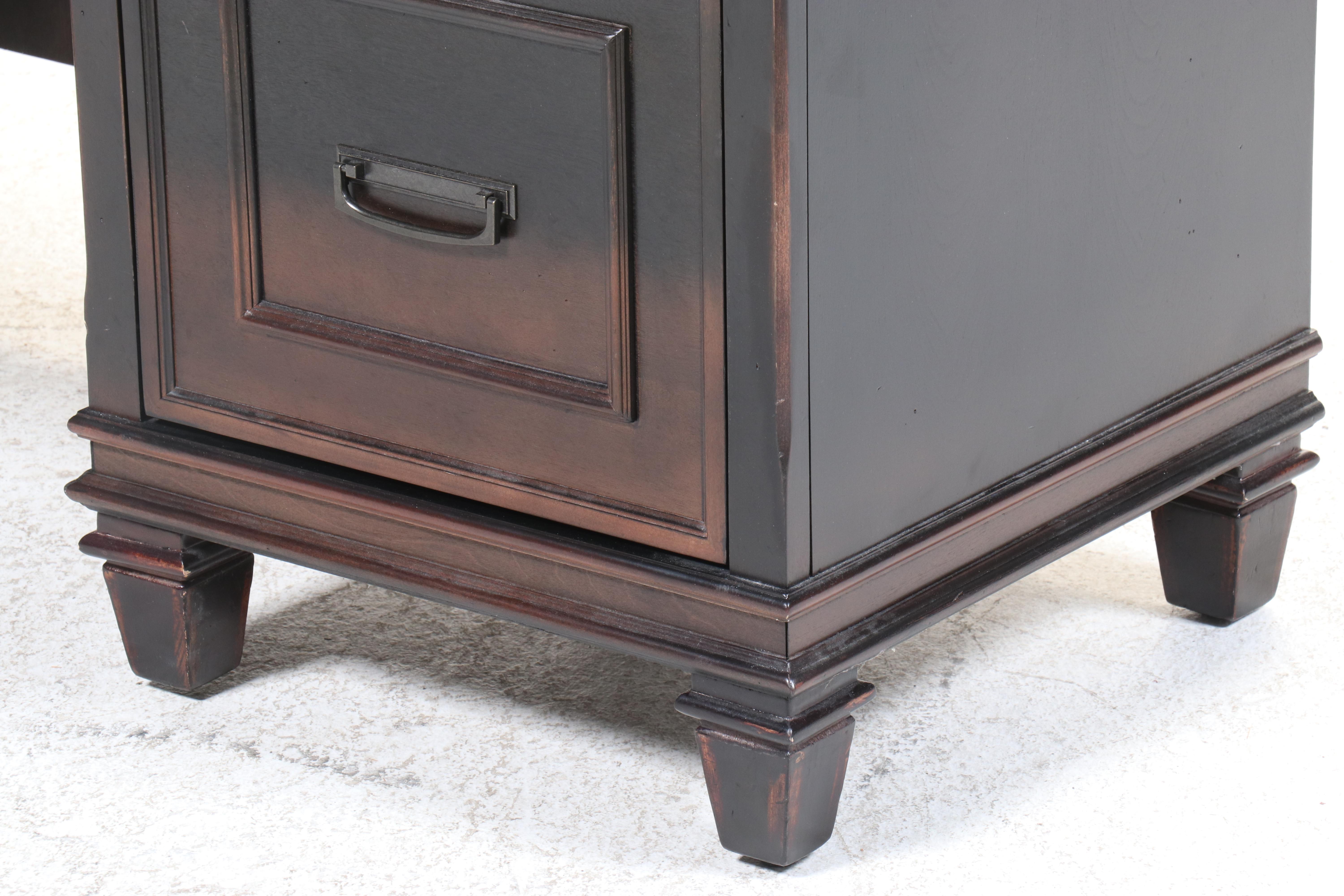 Martin Furniture Hartford Credenza with Hutch in Black Distressed Finish