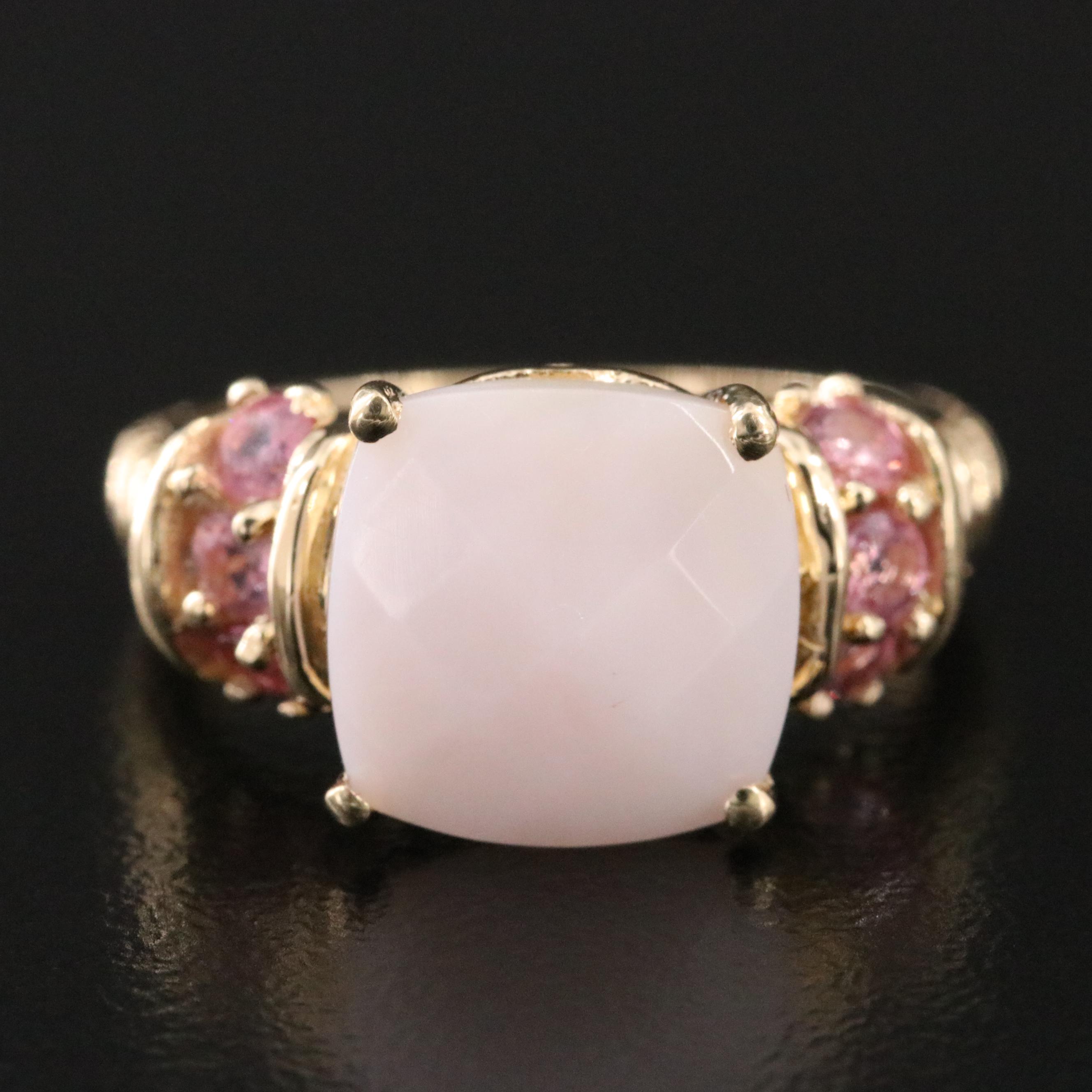 14K Opal and Tourmaline Ring