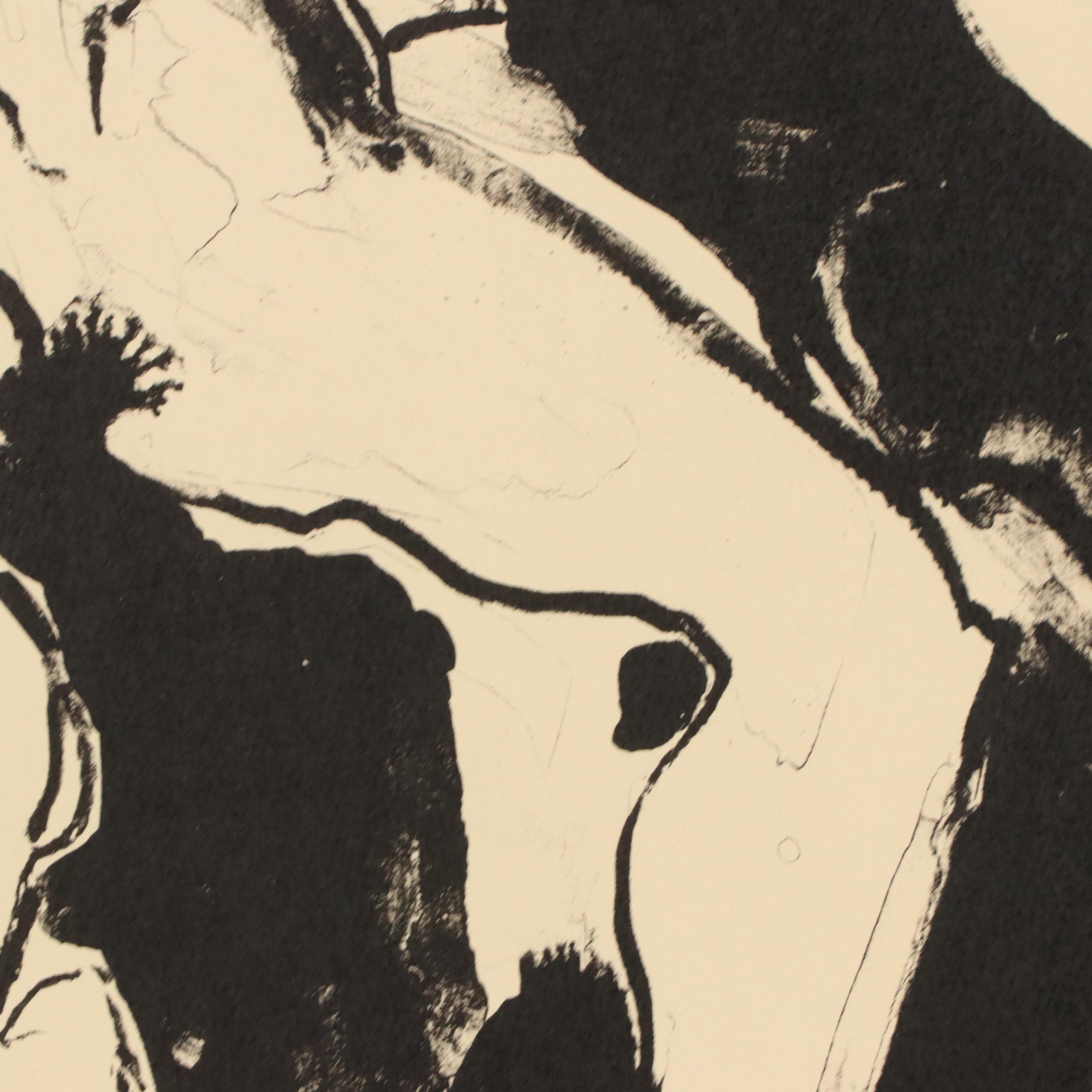 Jack Meanwell Relief Print: Abstract Figurative, 1979