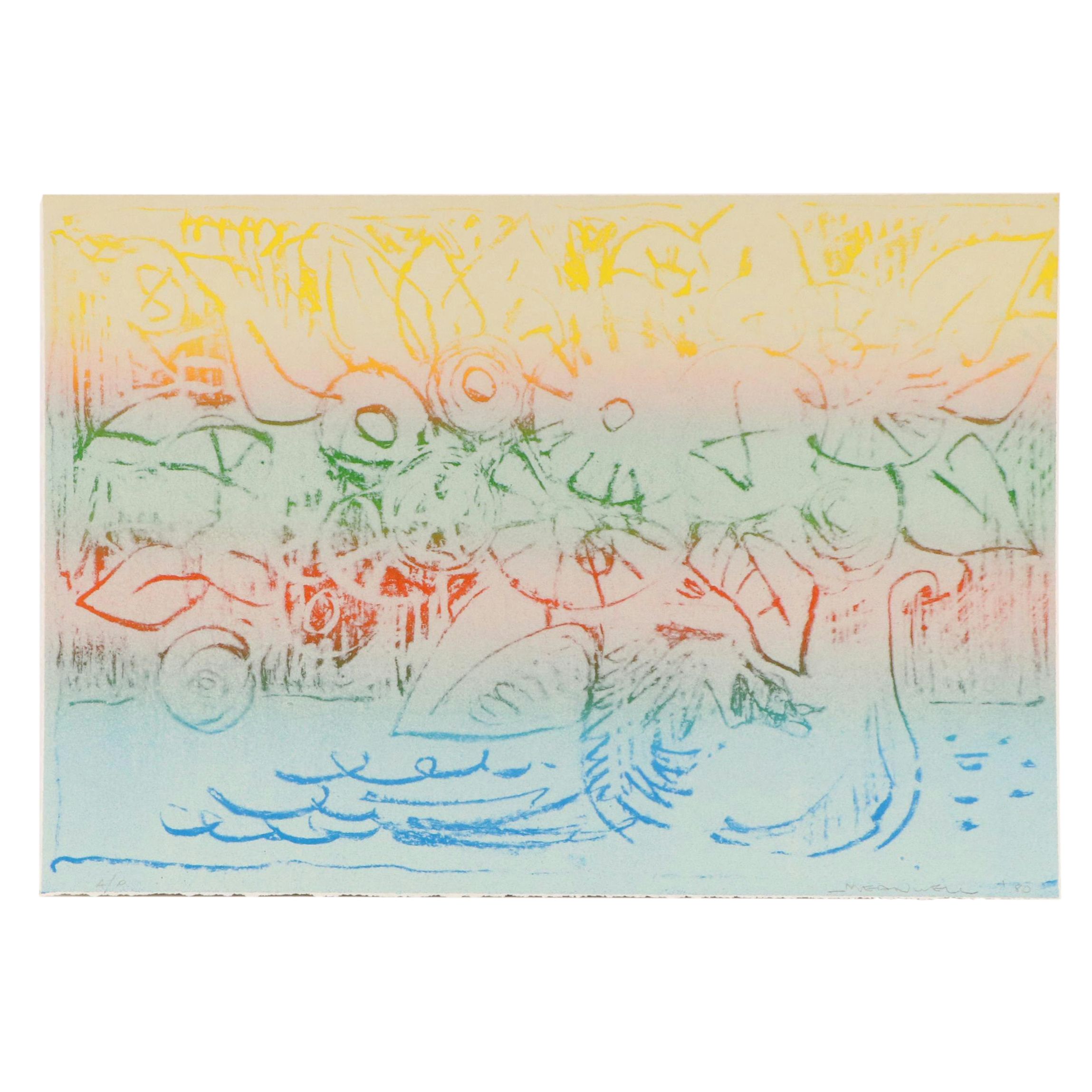 Jack Meanwell Abstract Monotype Print, 1980
