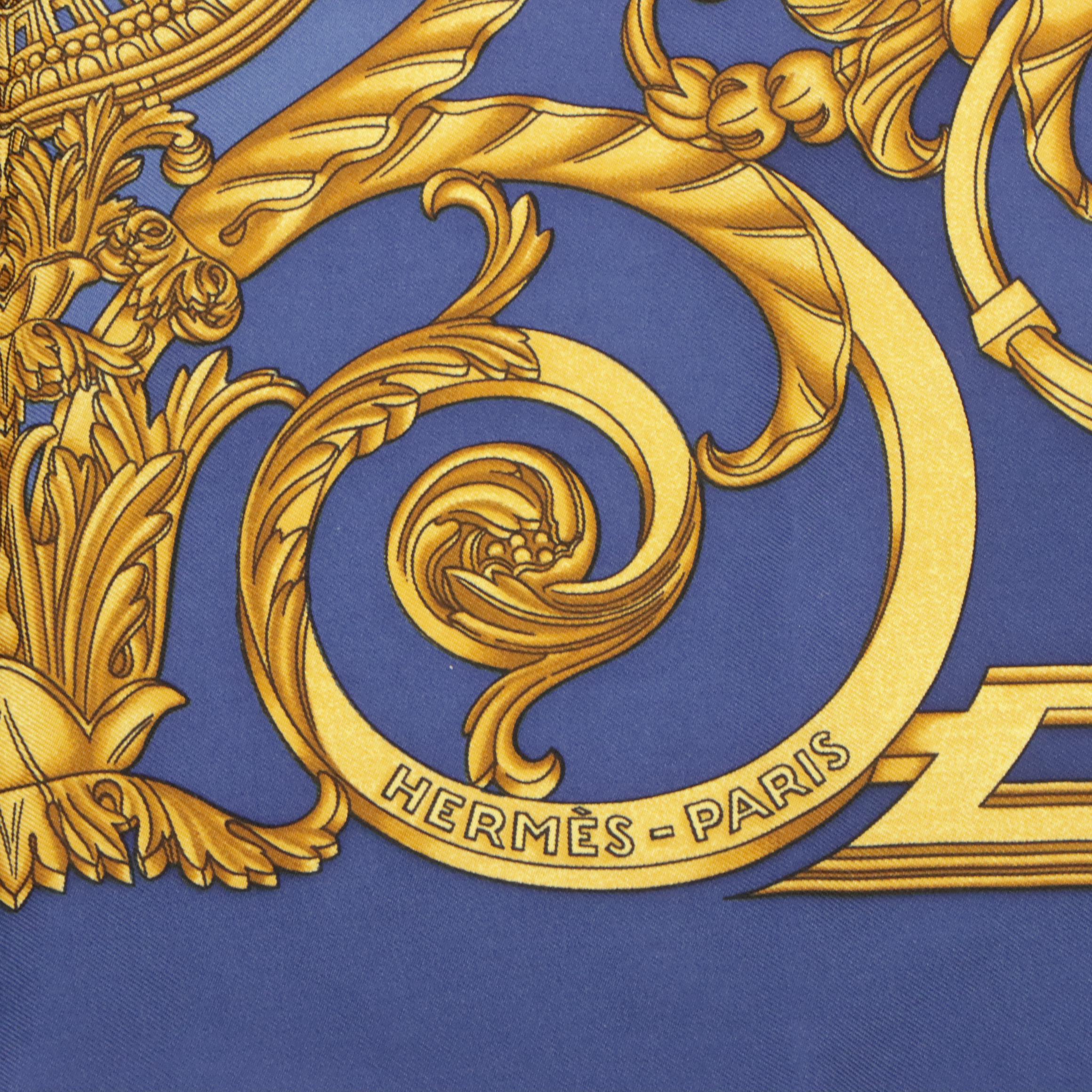 Hermès "Les Tuileries" Silk Twill Scarf 90