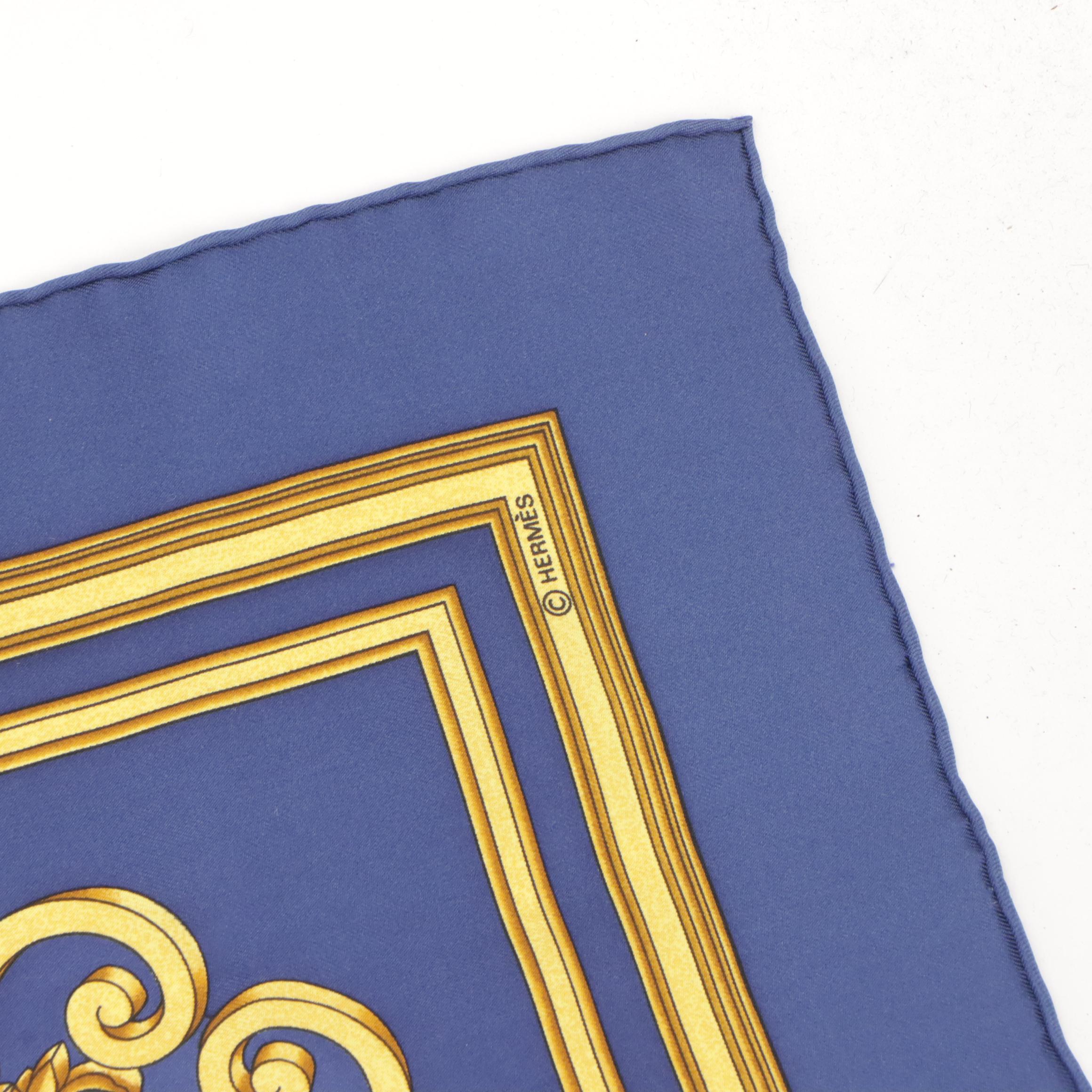 Hermès "Les Tuileries" Silk Twill Scarf 90