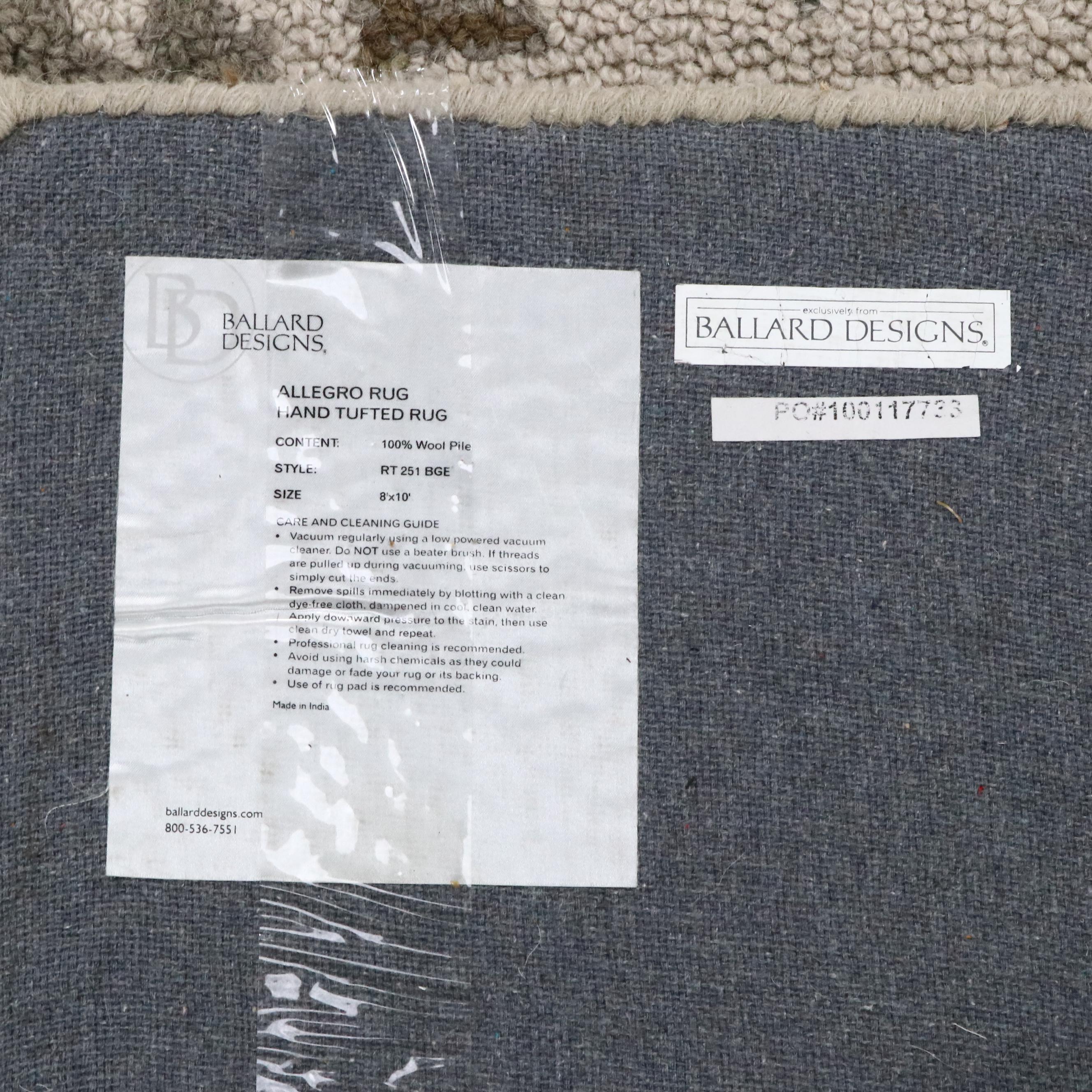 8' x 10' Hand-Tufted Ballard Designs "Allegro" Area Rug