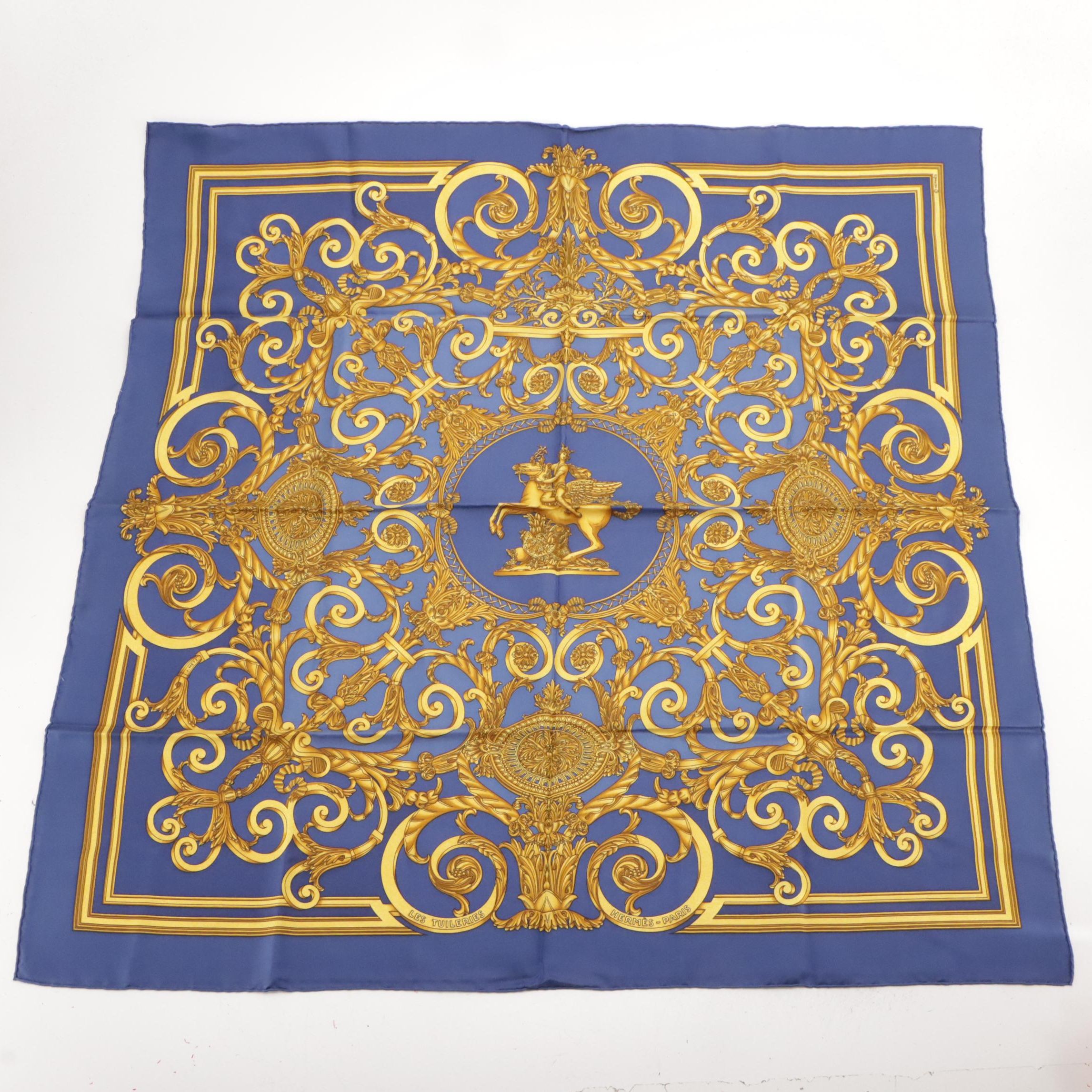 Hermès "Les Tuileries" Silk Twill Scarf 90