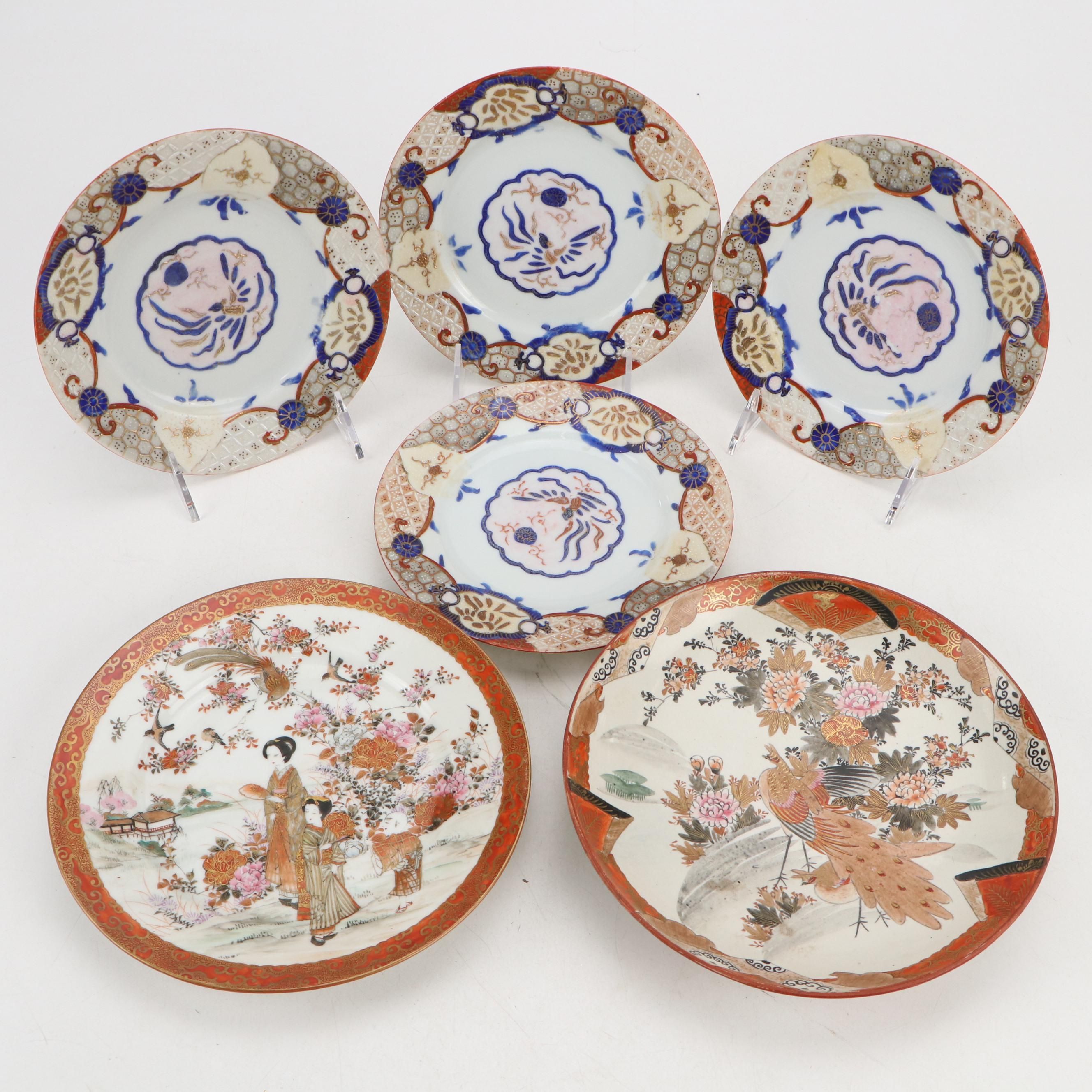 Japanese Satsuma and Imari Porcelain Plates