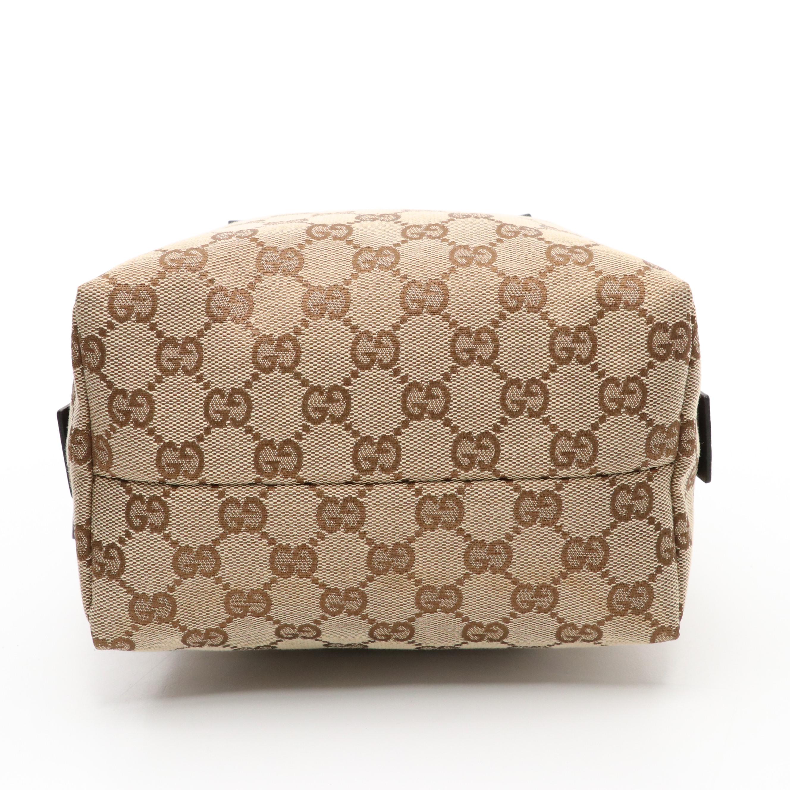 Gucci Mini Dome Bag in GG Canvas with Cinghiale Leather Trim
