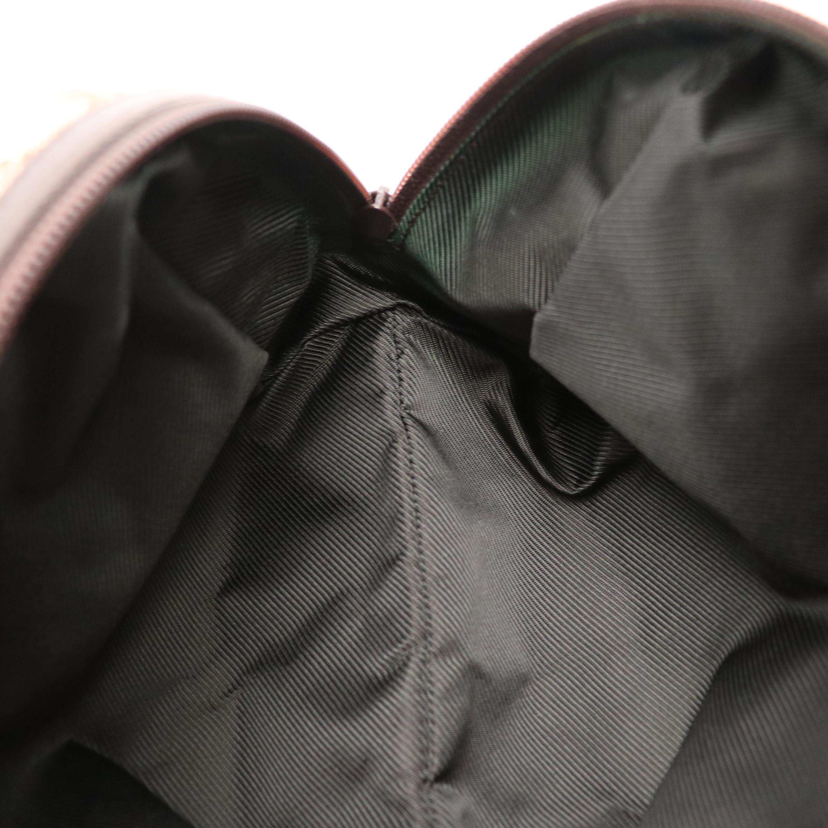 Gucci Mini Dome Bag in GG Canvas with Cinghiale Leather Trim