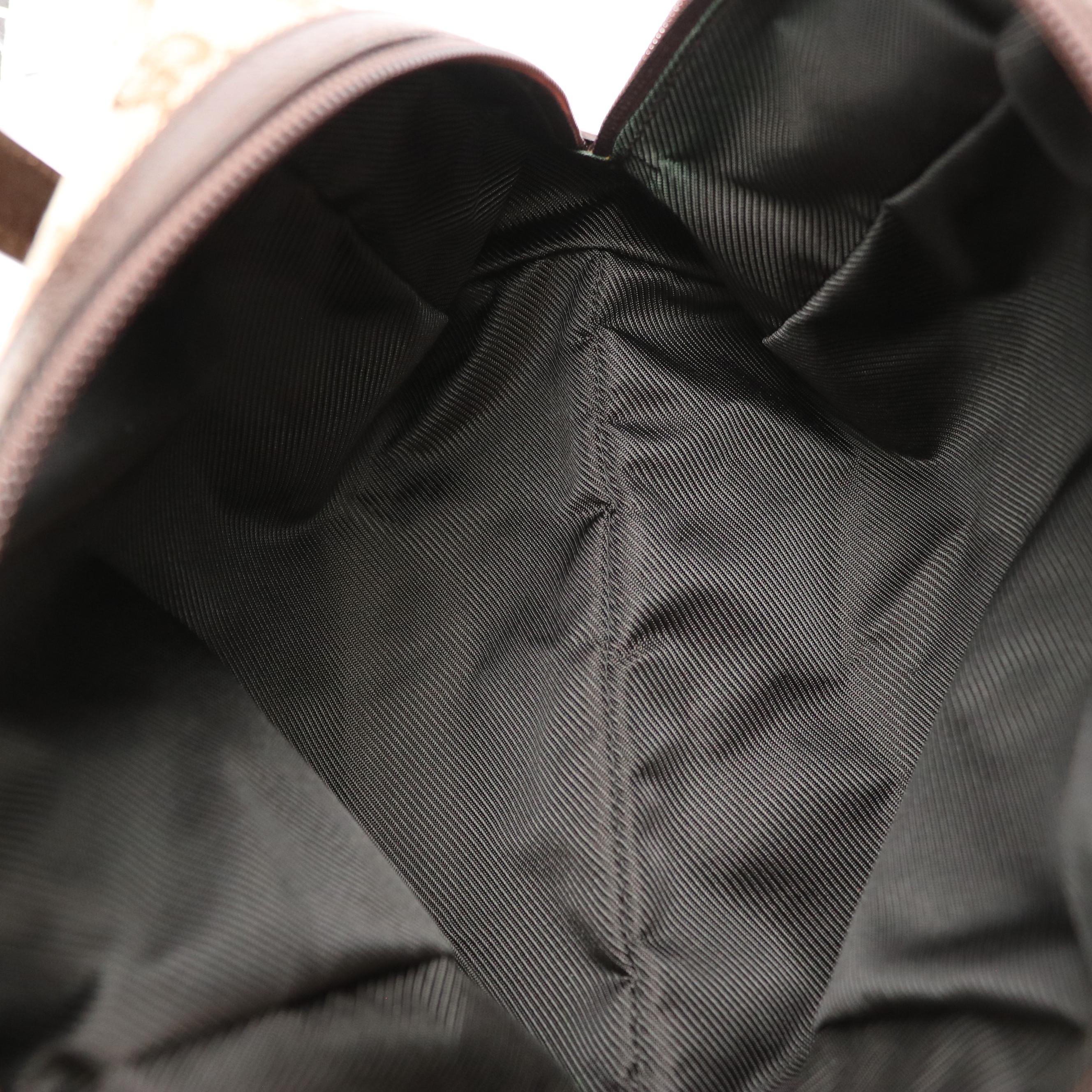 Gucci Mini Dome Bag in GG Canvas with Cinghiale Leather Trim