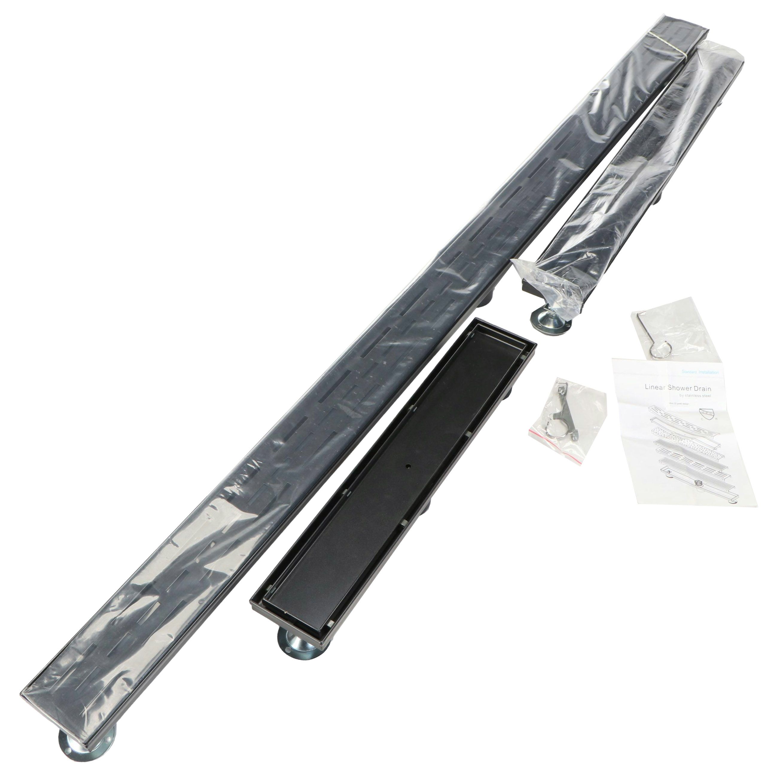 Black Enameled 60" and Other Linear Shower Drains