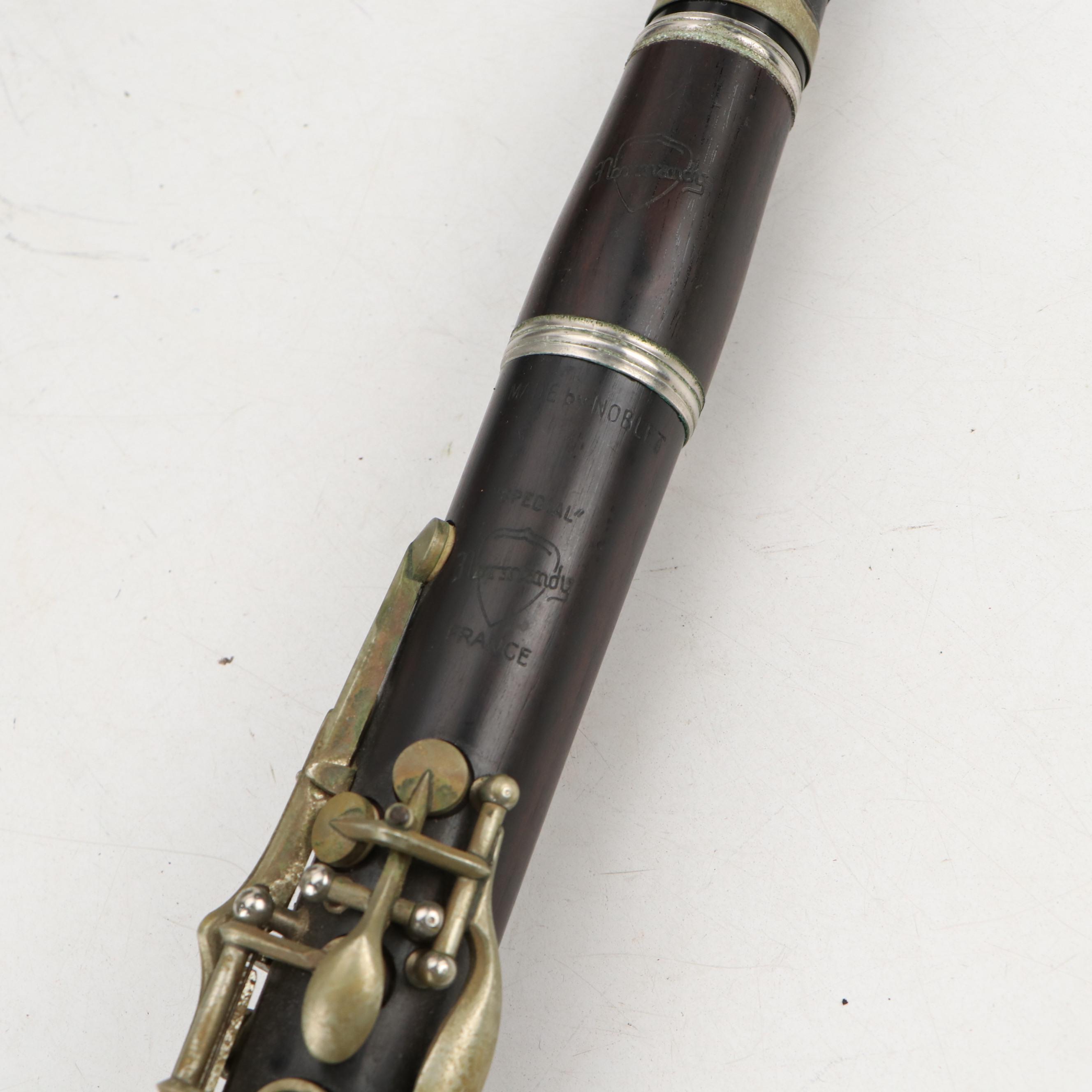Normandy "Special" Wood and Metal Clarinet with Wood Case, Mid-20th Century