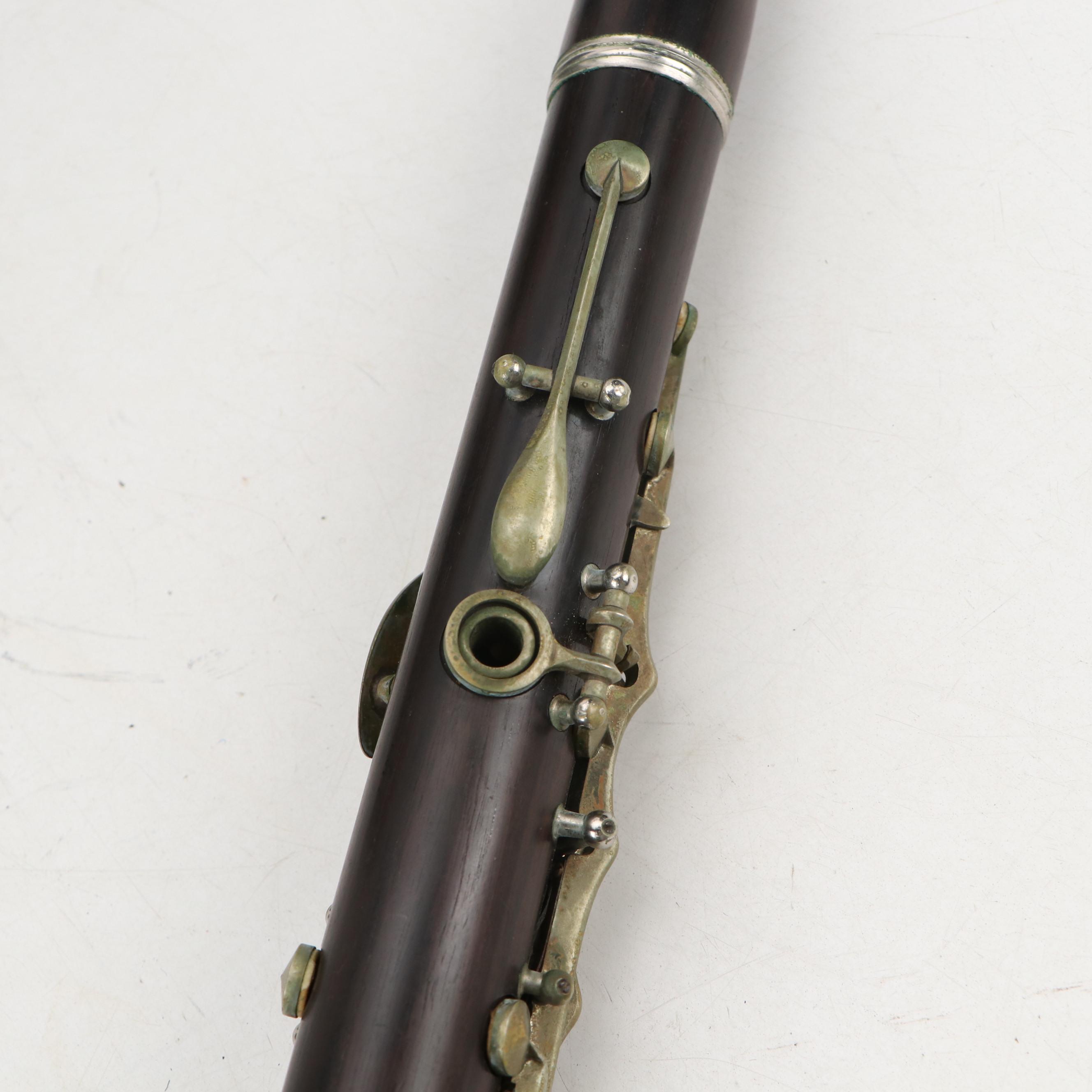 Normandy "Special" Wood and Metal Clarinet with Wood Case, Mid-20th Century