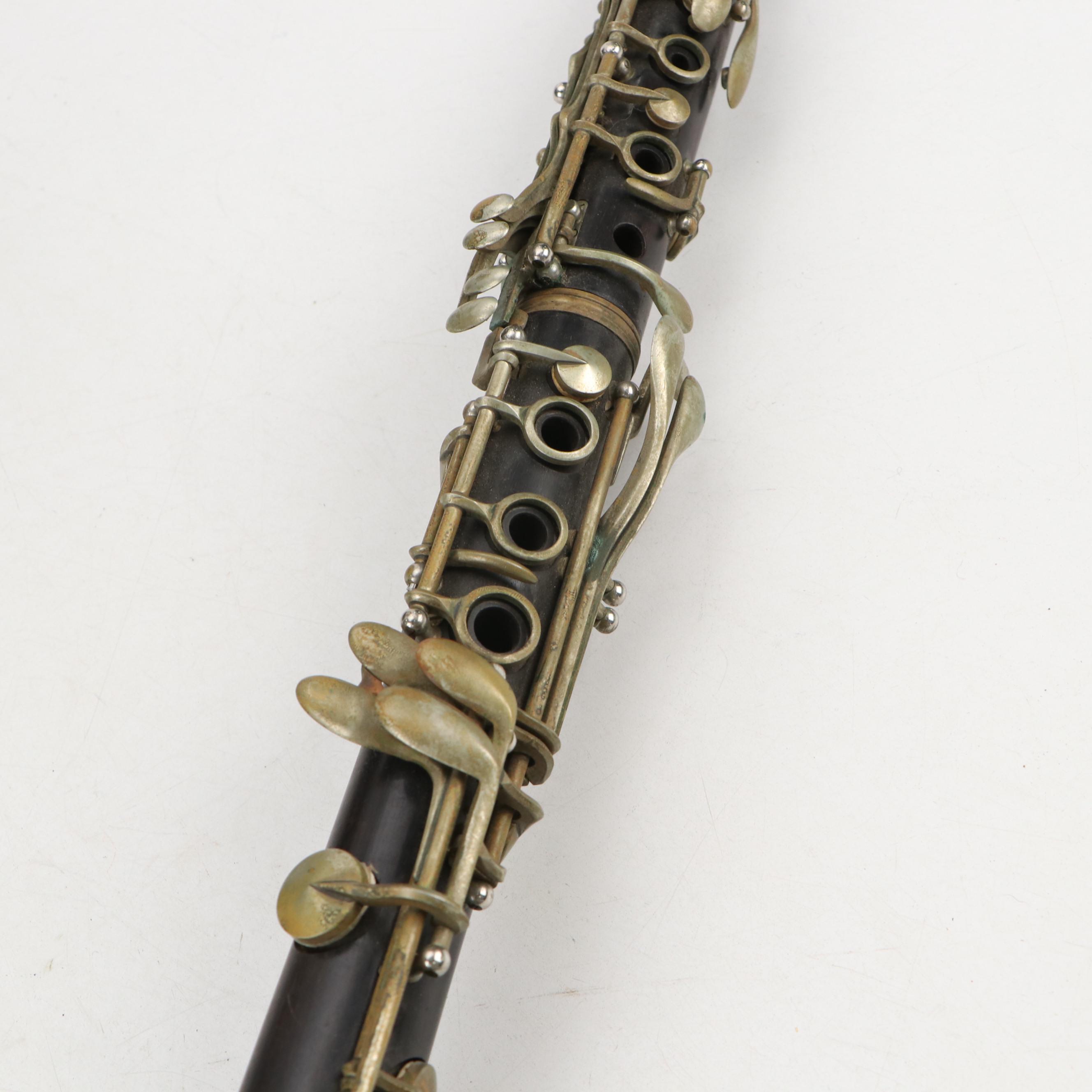 Normandy "Special" Wood and Metal Clarinet with Wood Case, Mid-20th Century