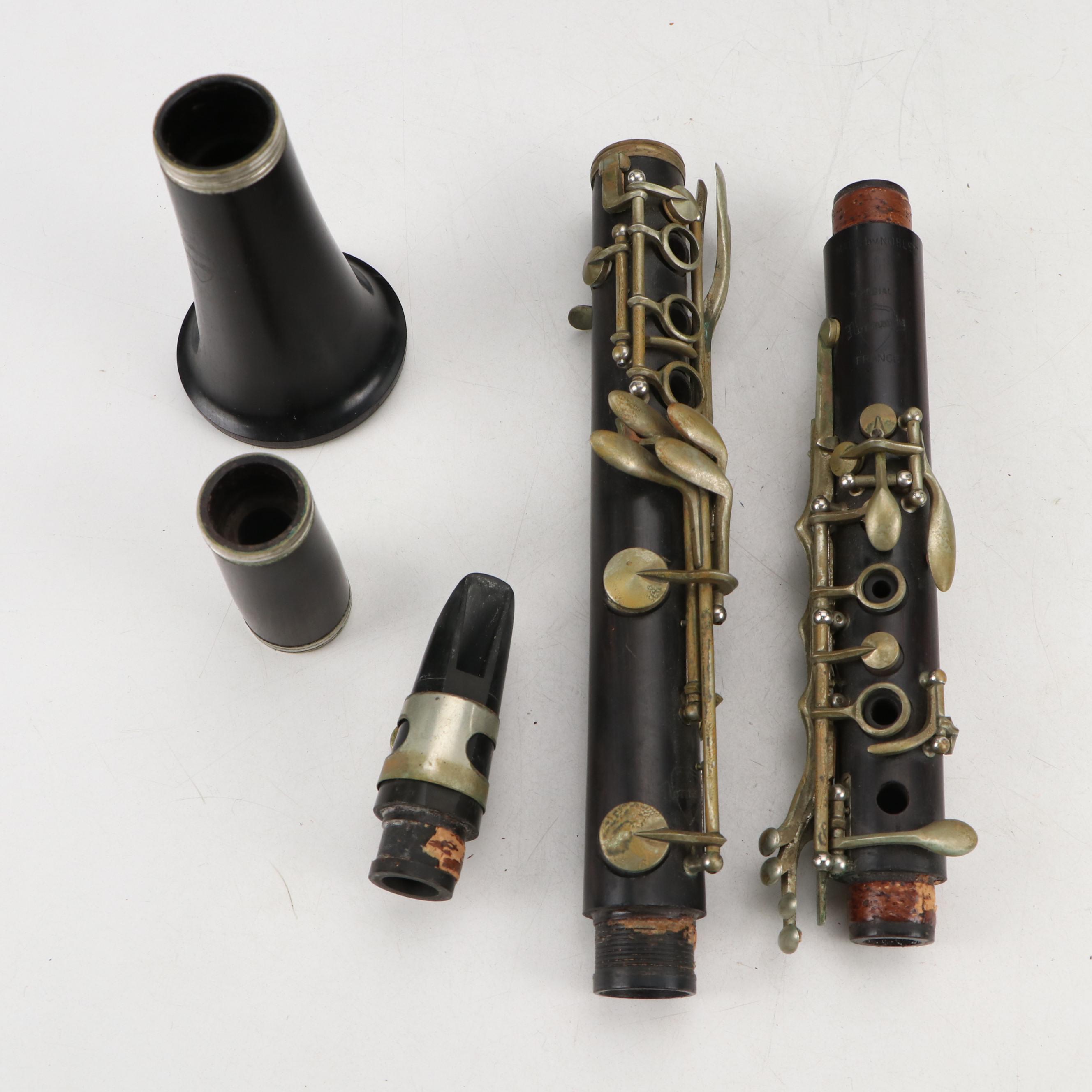 Normandy "Special" Wood and Metal Clarinet with Wood Case, Mid-20th Century