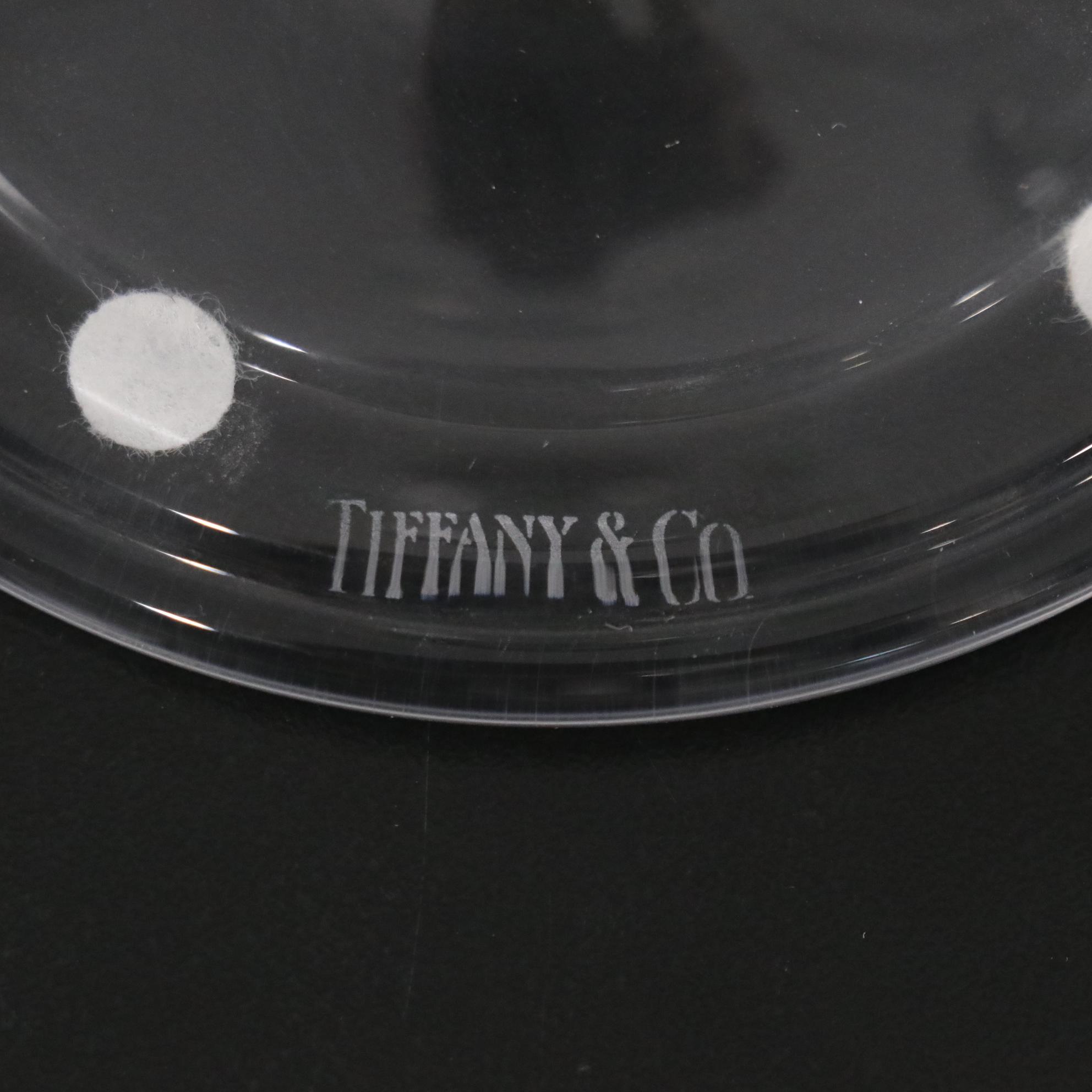 Tiffany & Co. Tall Column Design Pair of Crystal Candle Holders