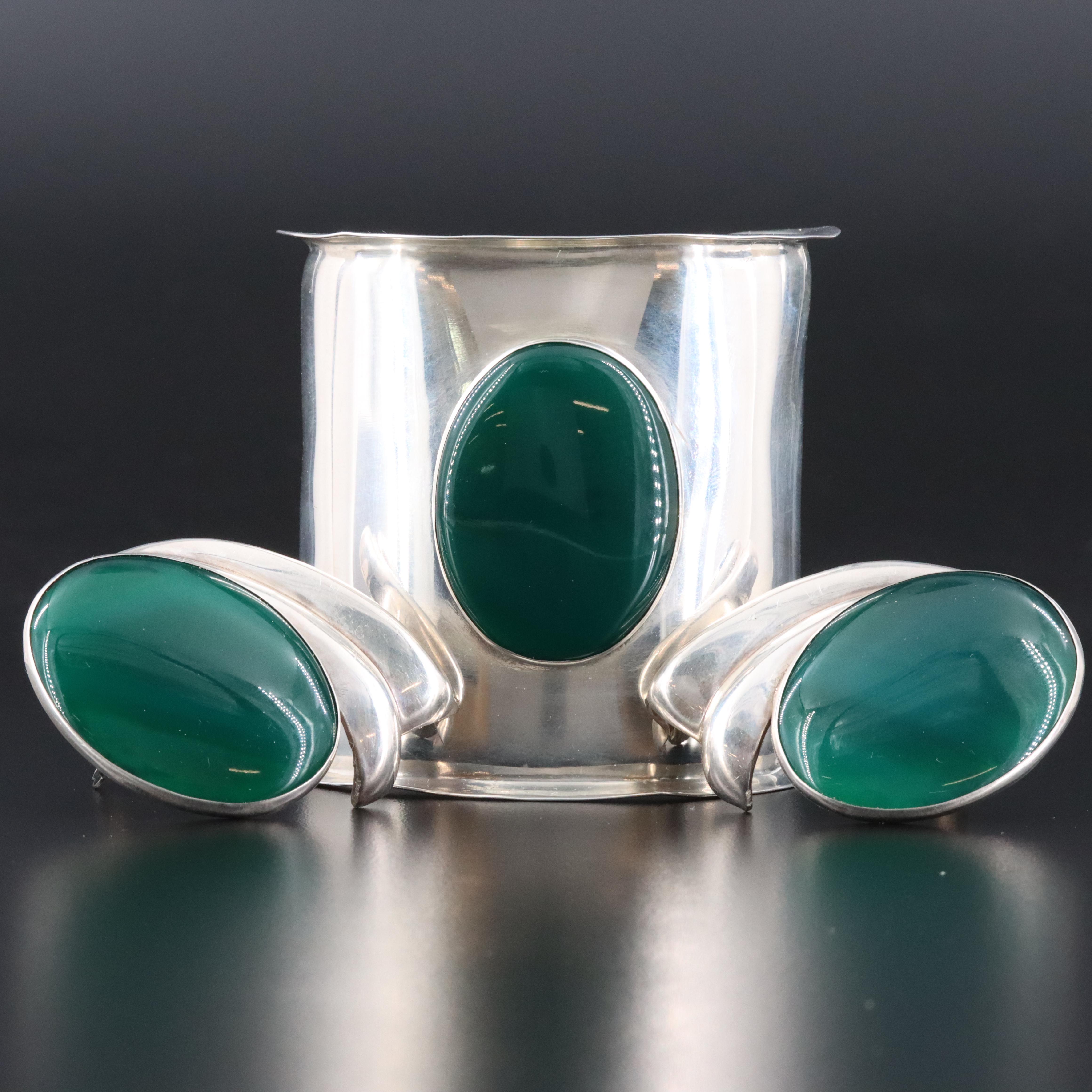 Tulla Booth Sterling Chalcedony Bracelet and Earrings