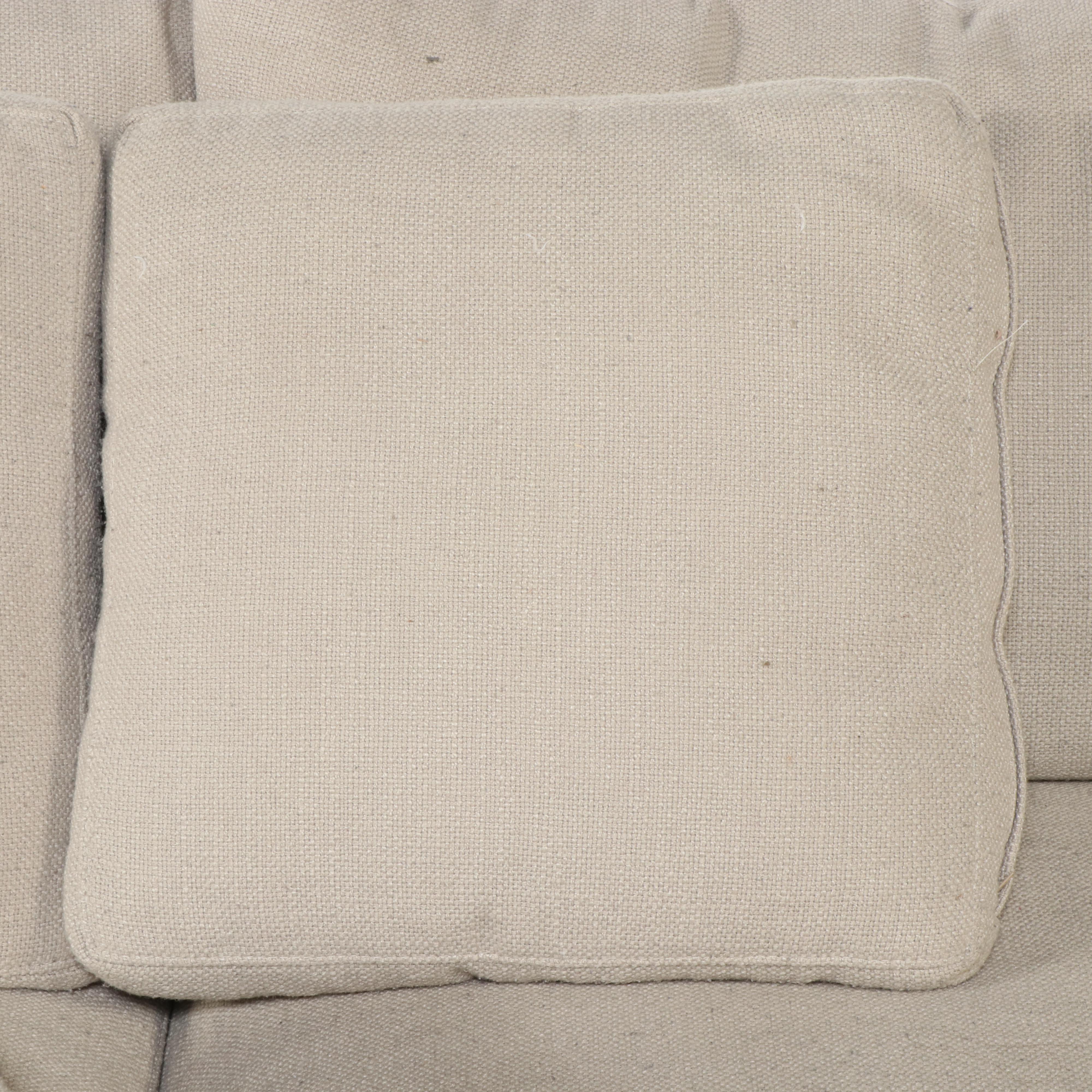 Crate & Barrel Contemporary Upholstered Sofa with Accent Pillows