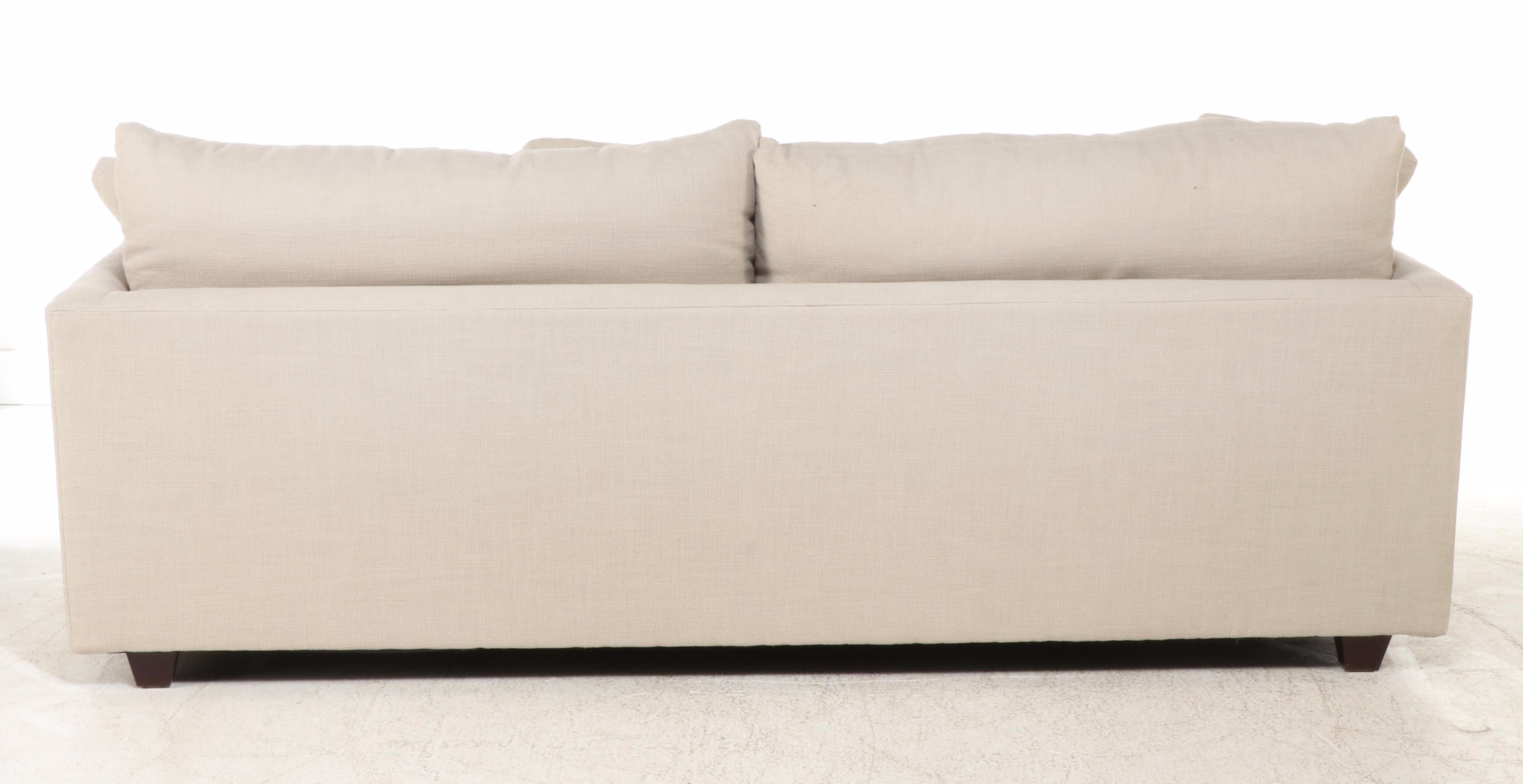 Crate & Barrel Contemporary Upholstered Sofa with Accent Pillows