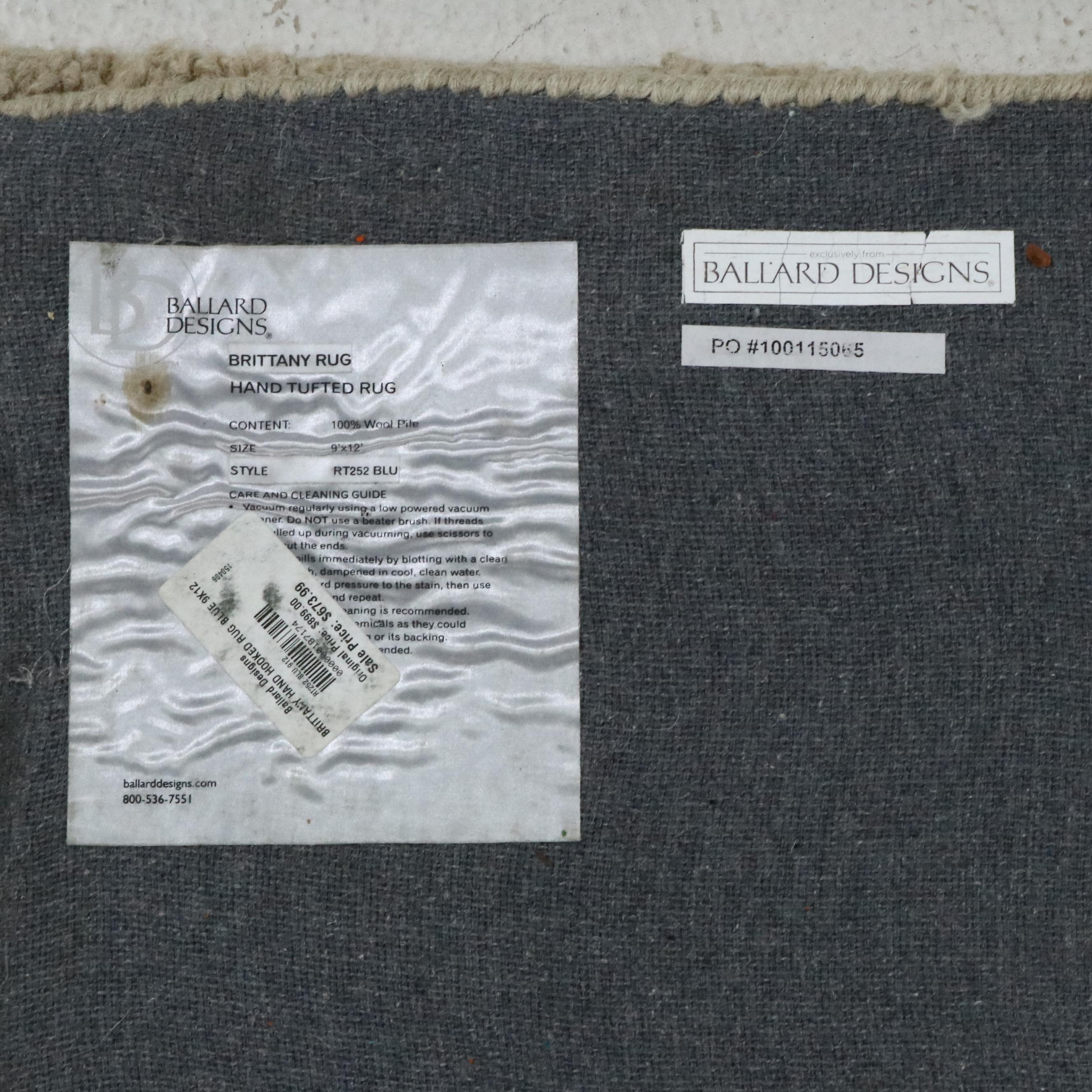 8'11 x 11'11 Hand-Tufted Ballard Designs "Brittany" Trelliswork Area Rug