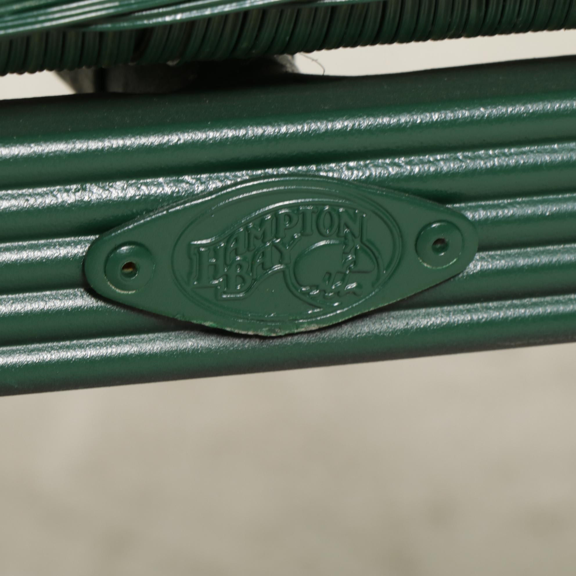 Hampton Bay Faux Rattan Wicker Patio Sofa Glider, 21st Century