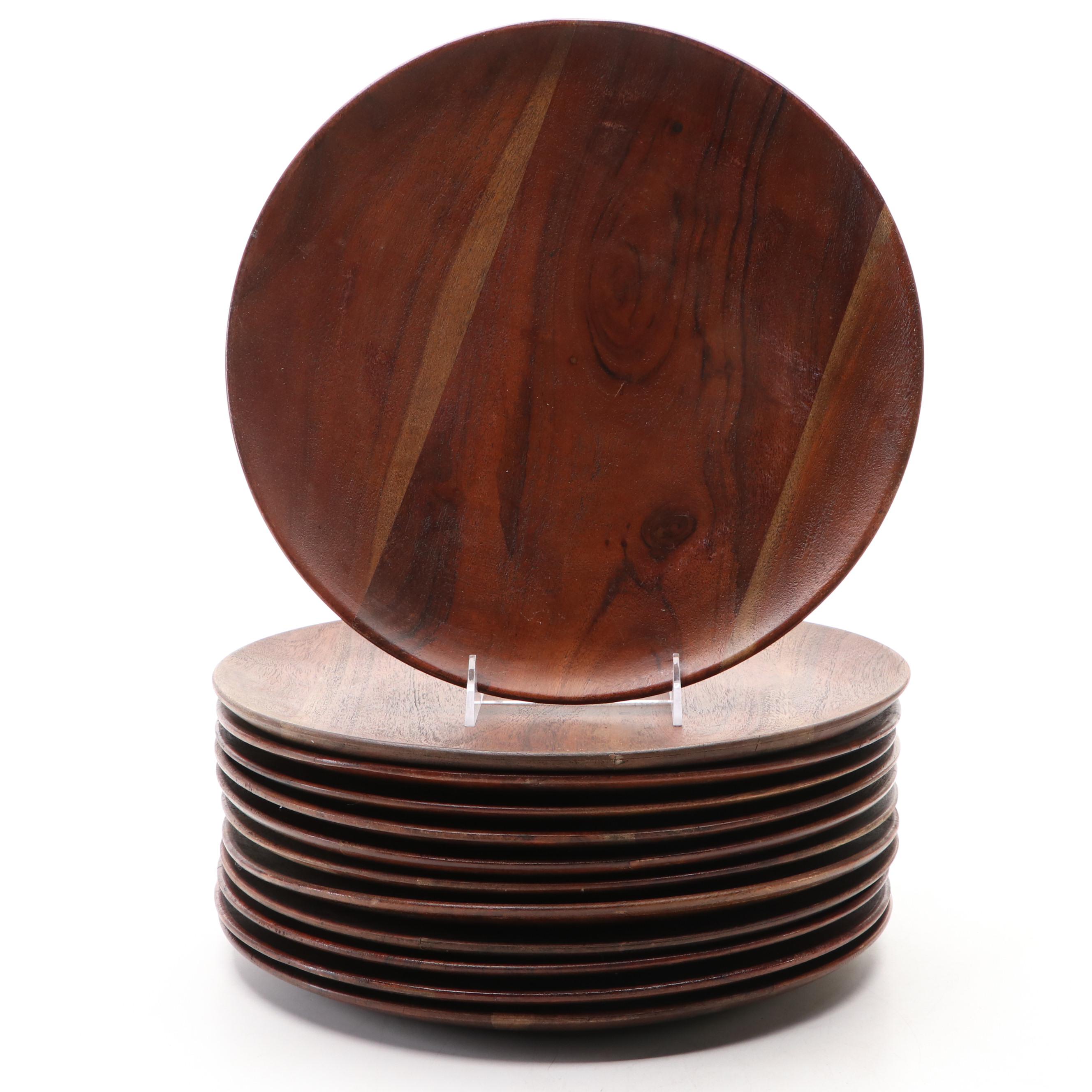 Pottery Barn "Chateau" Handcrafted Acacia Wood Chargers