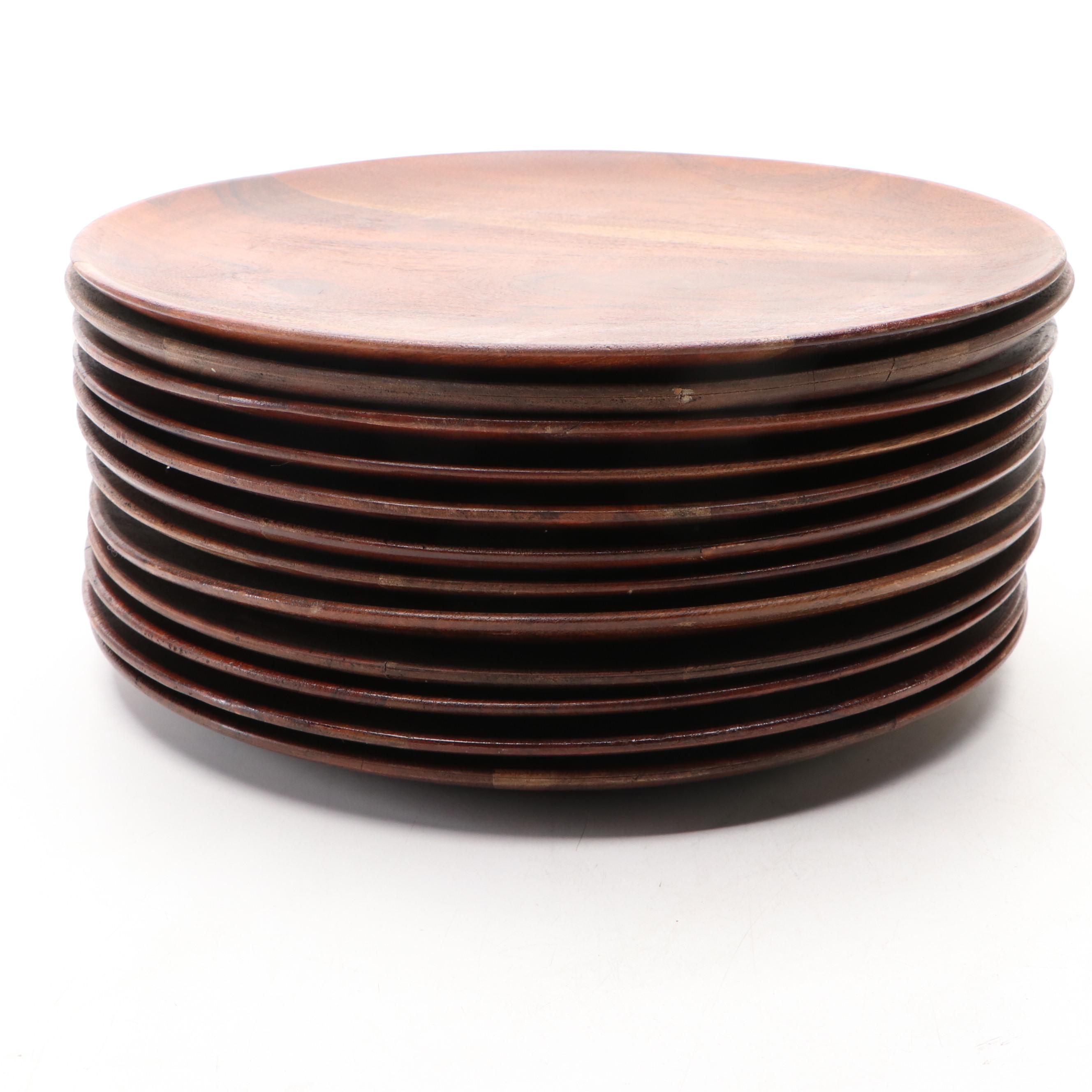 Pottery Barn "Chateau" Handcrafted Acacia Wood Chargers