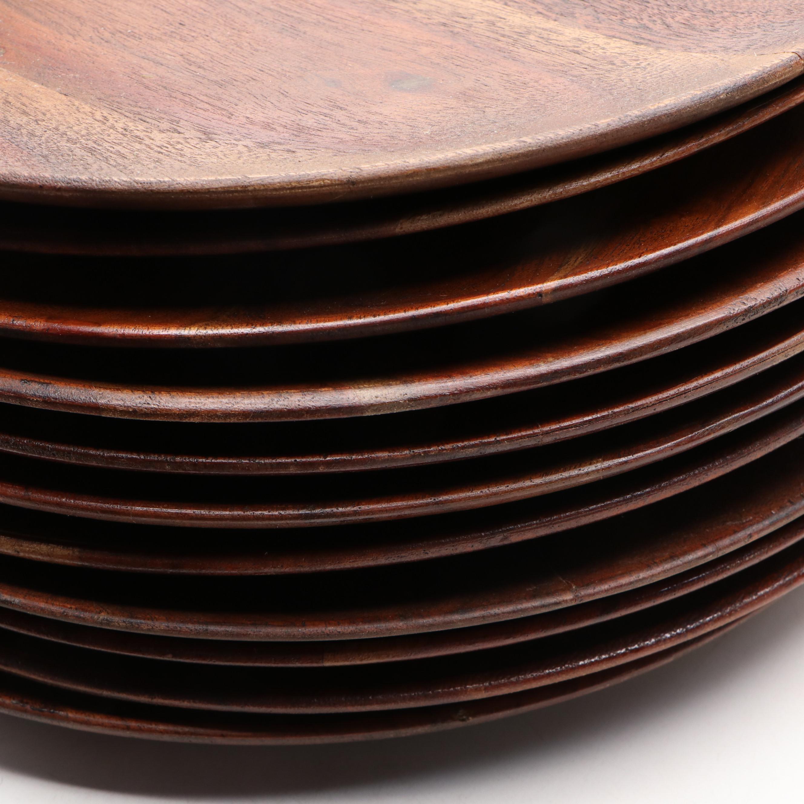 Pottery Barn "Chateau" Handcrafted Acacia Wood Chargers