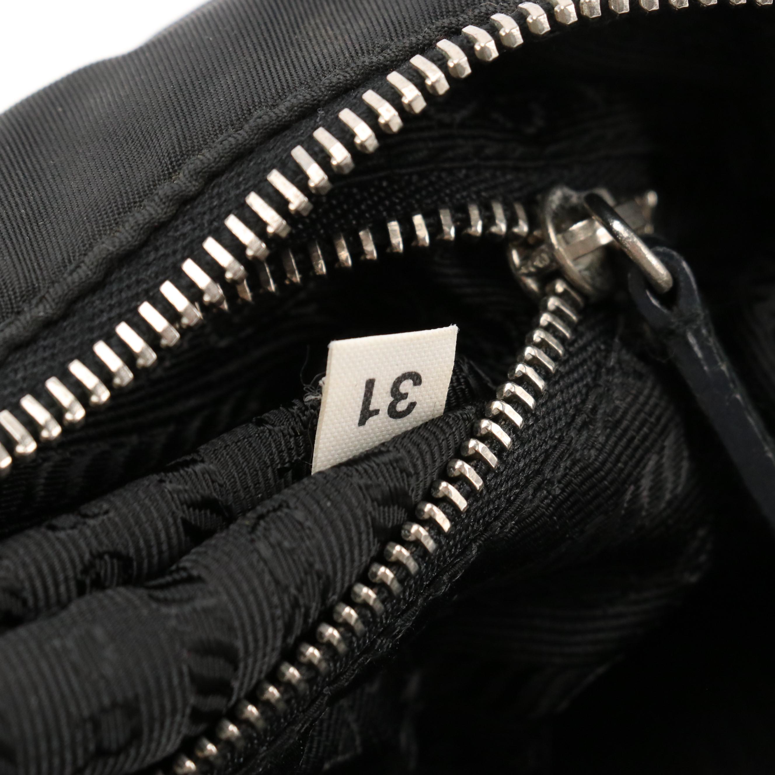 Prada Shoulder Bag in Nylon with Pebbled Leather Trim