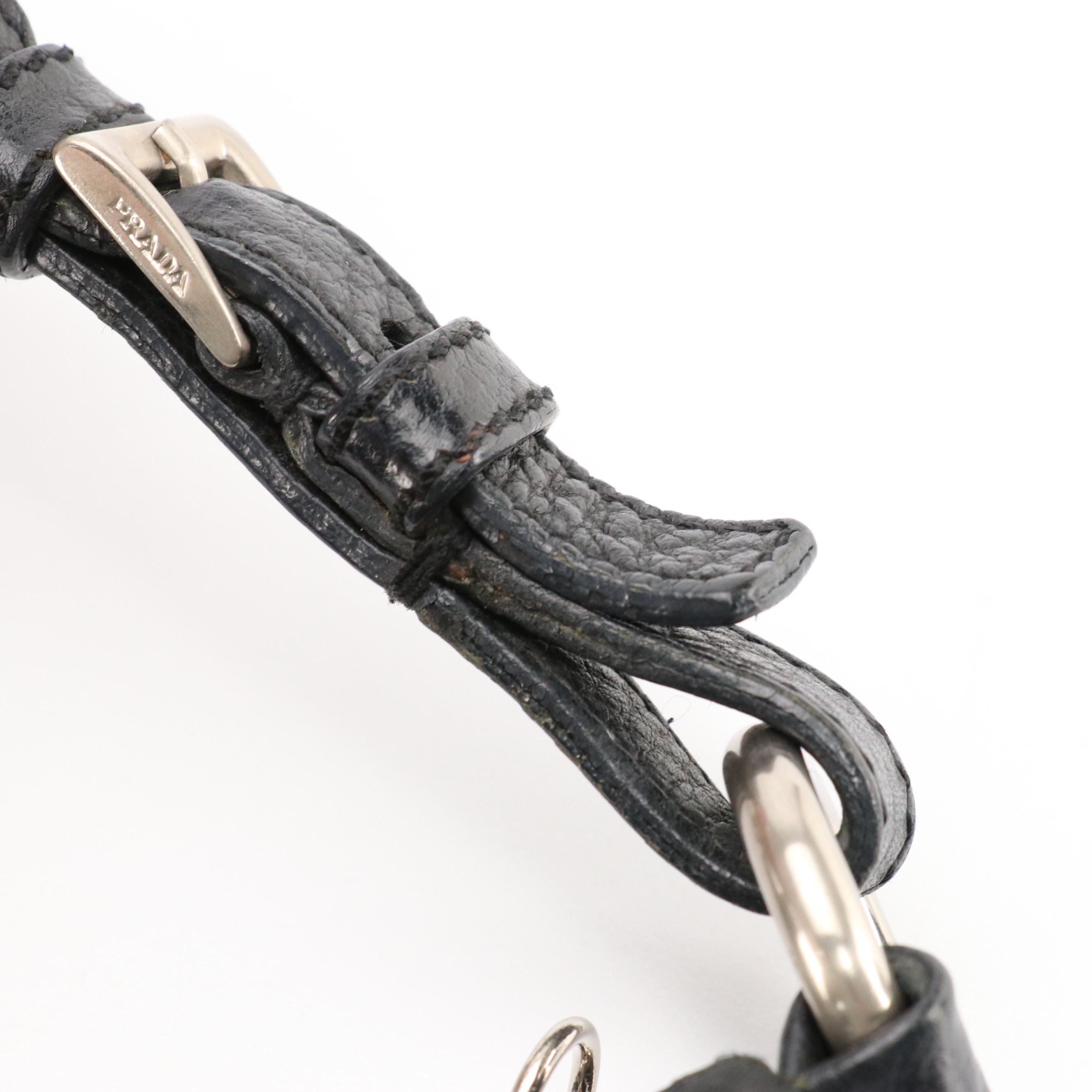 Prada Shoulder Bag in Nylon with Pebbled Leather Trim