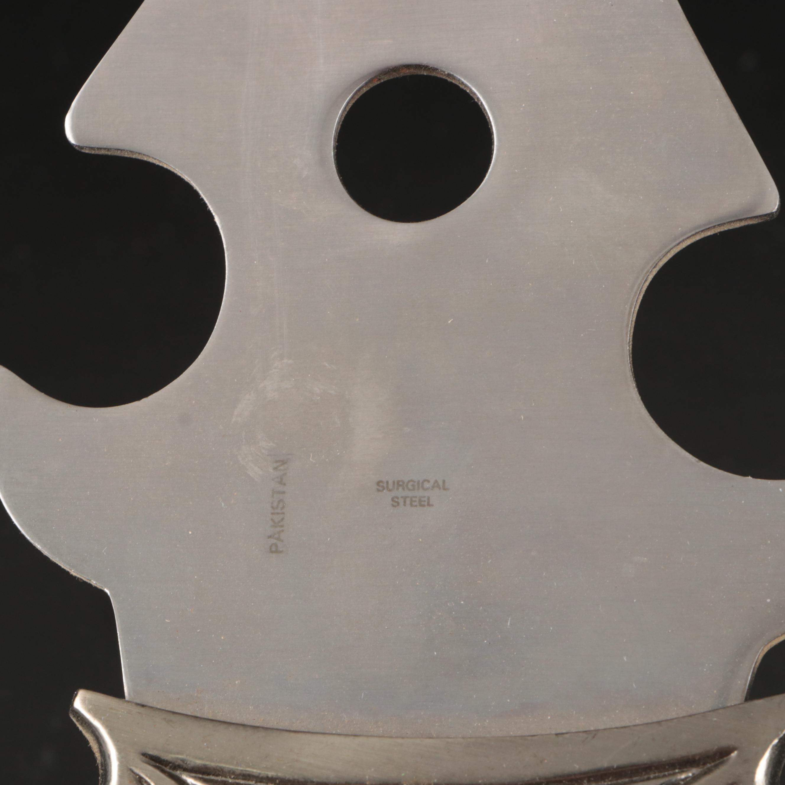 Frost Cutlery Fantasy Cut Bowie Knife with Panther Pommel, Rainbow Wood Handle