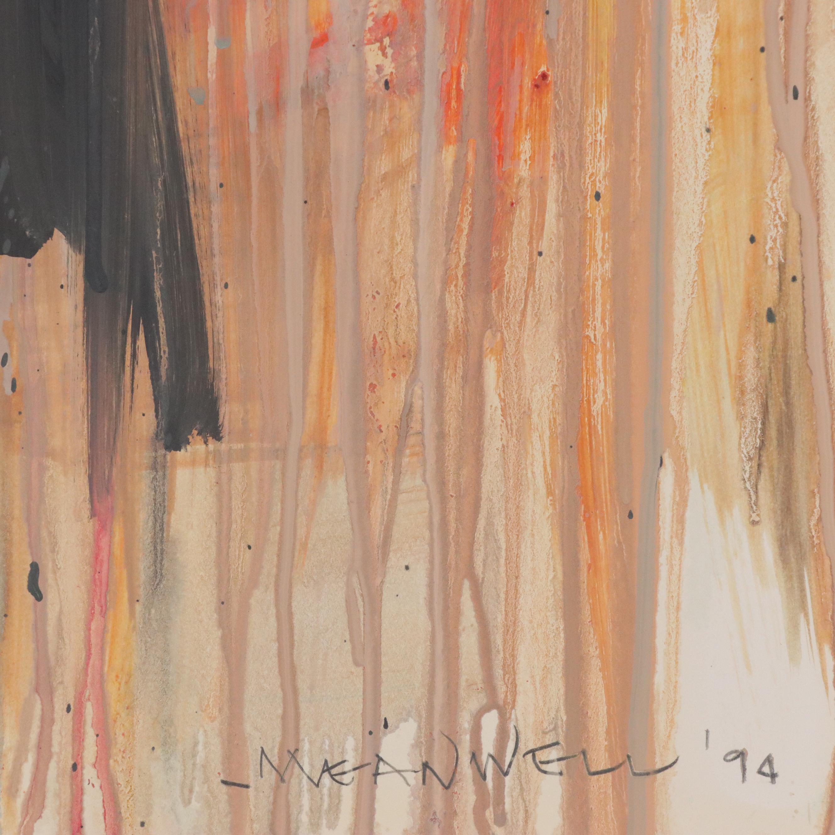 Jack Meanwell Abstract Modern Oil Painting, 1994