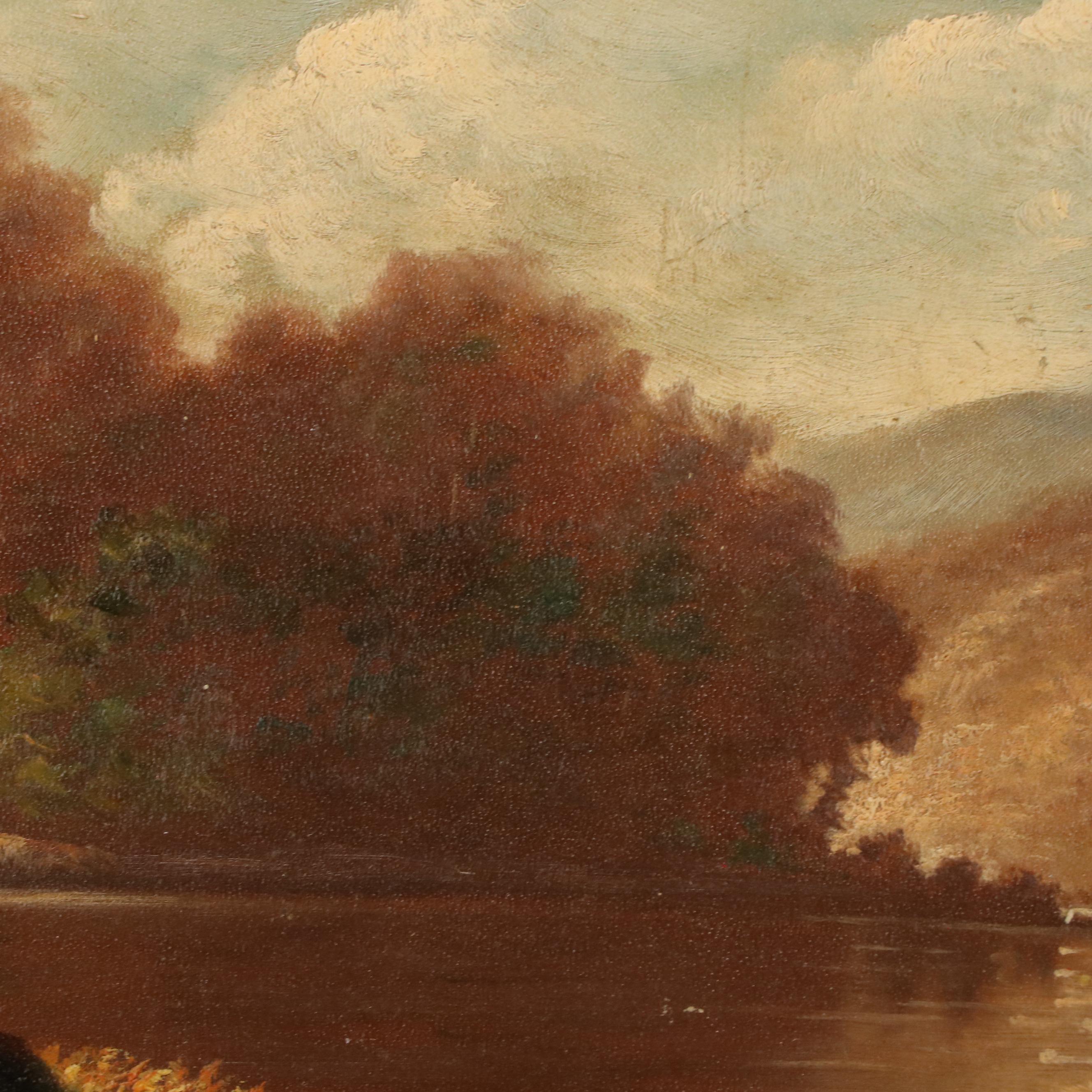 Hudson River School Landscape Oil Painting, Late 19th to Early 20th Century