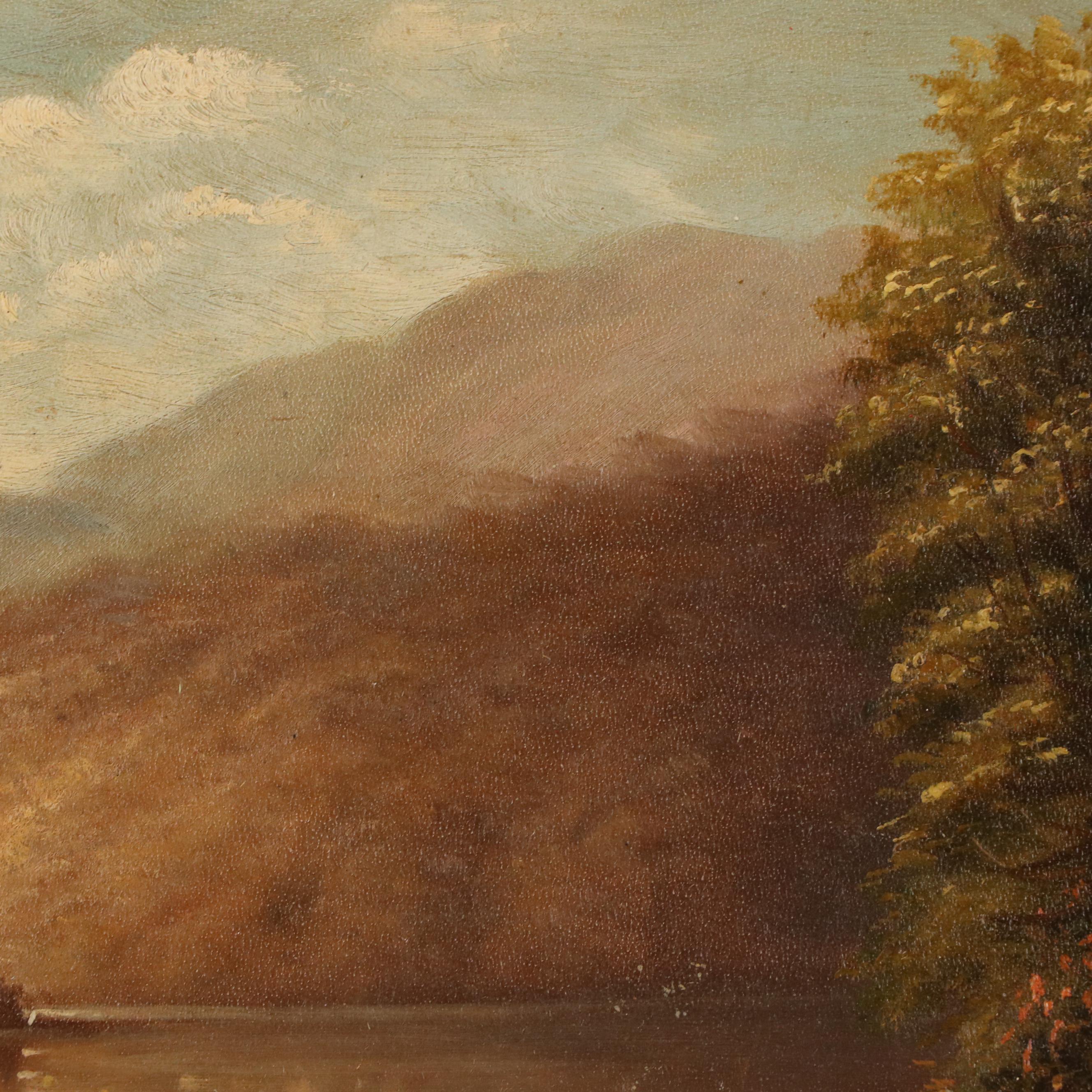 Hudson River School Landscape Oil Painting, Late 19th to Early 20th Century